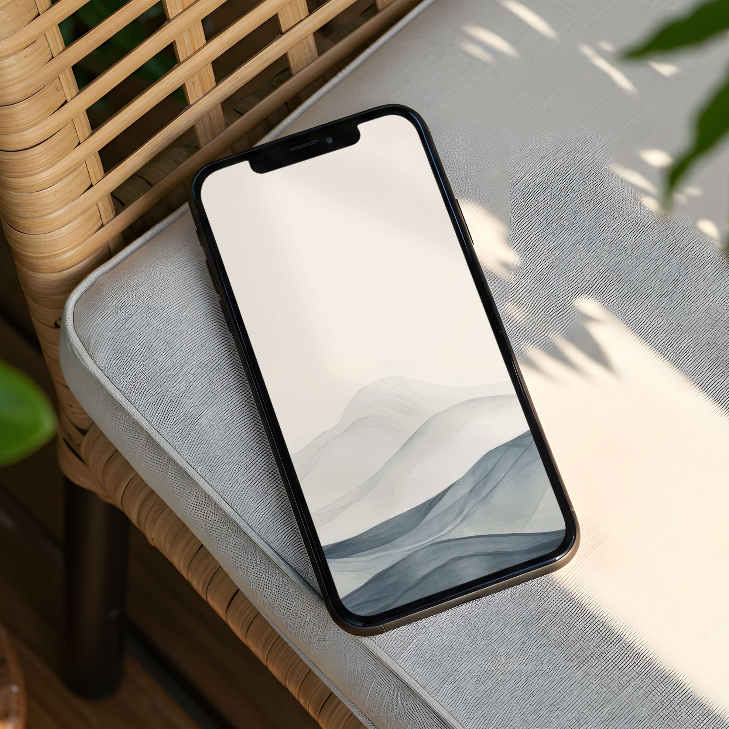 Elegant watercolor waves iPhone background for instant download offers calm and mindful inspiration for your phone's design-conscious display