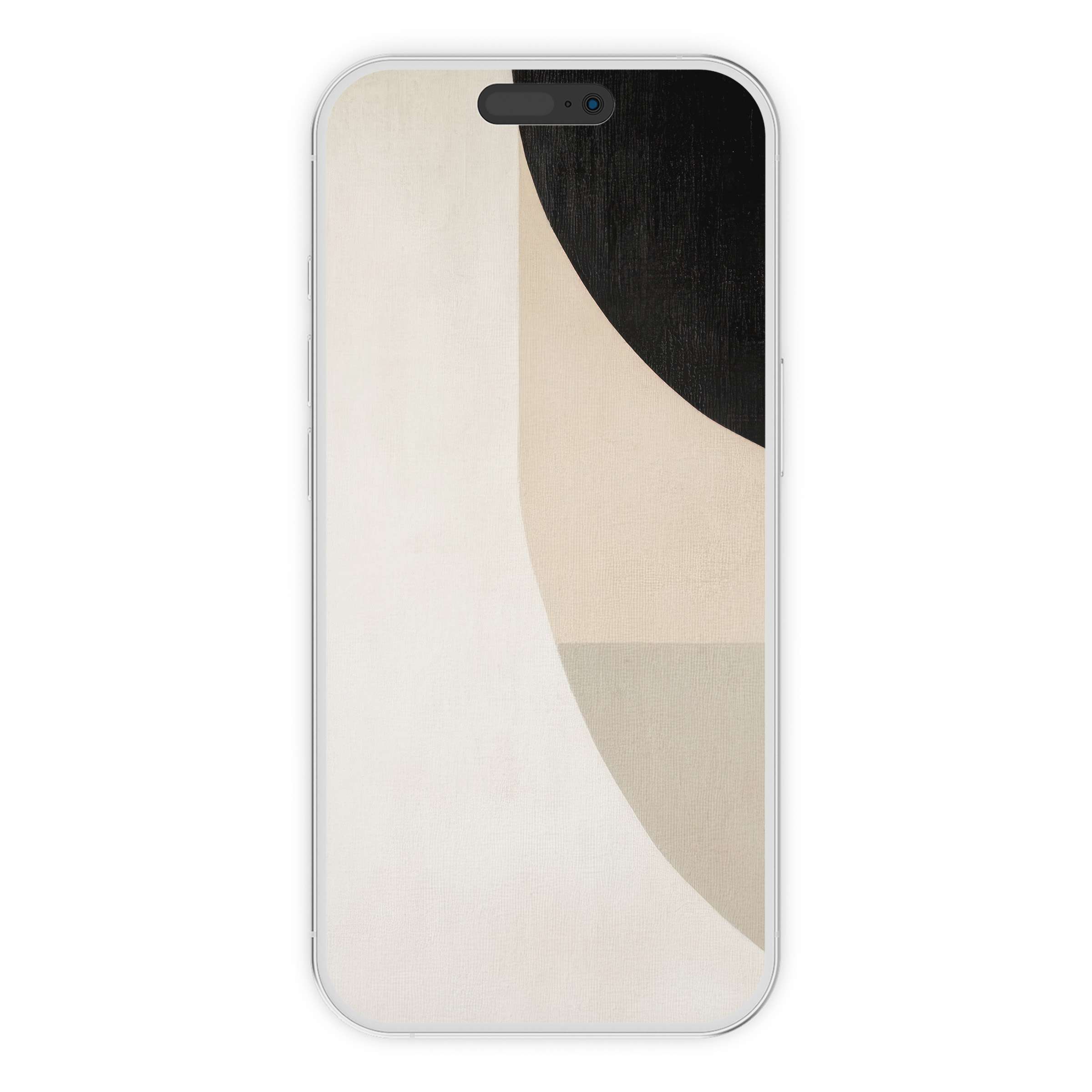 Neutral iPhone wallpaper featuring minimalist geometric shapes in muted tones offers a calming phone background for digital download enthusiasts