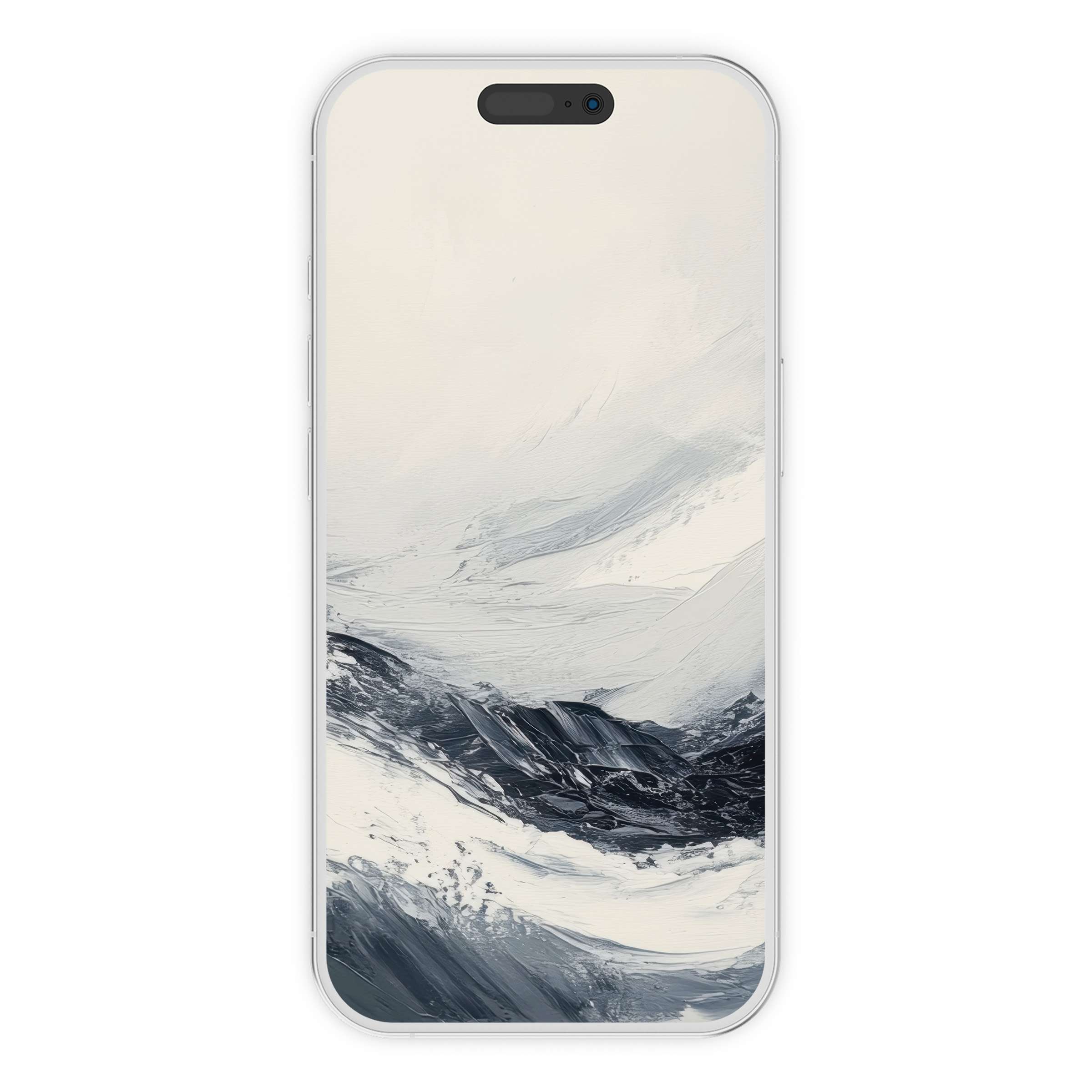 Neutral iPhone wallpaper featuring elegant abstract waves in grayscale tones offers a calming phone background digital download for all devices