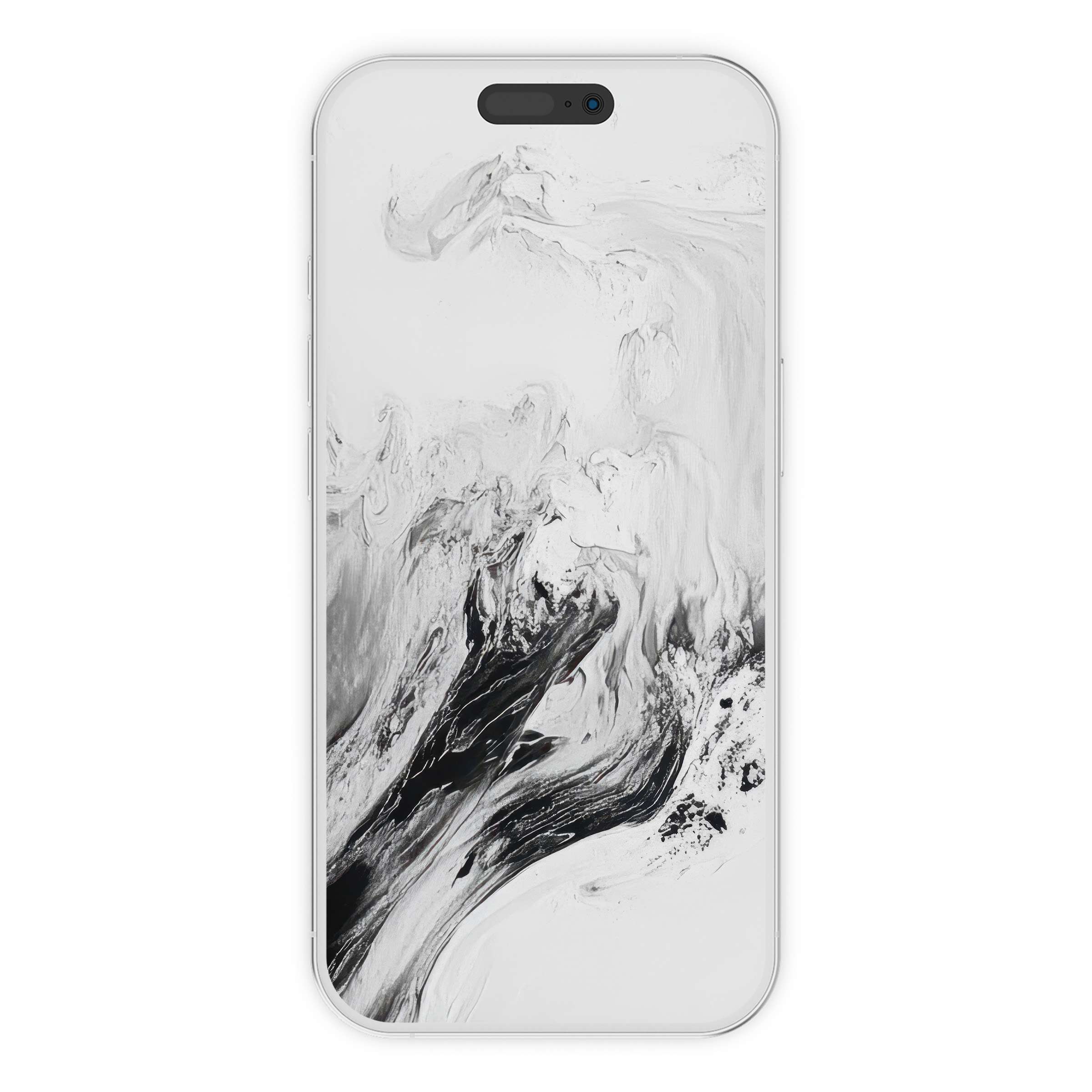 Elegant abstract swirl in black and white captures a serene mood for neutral iPhone wallpaper digital download phone background