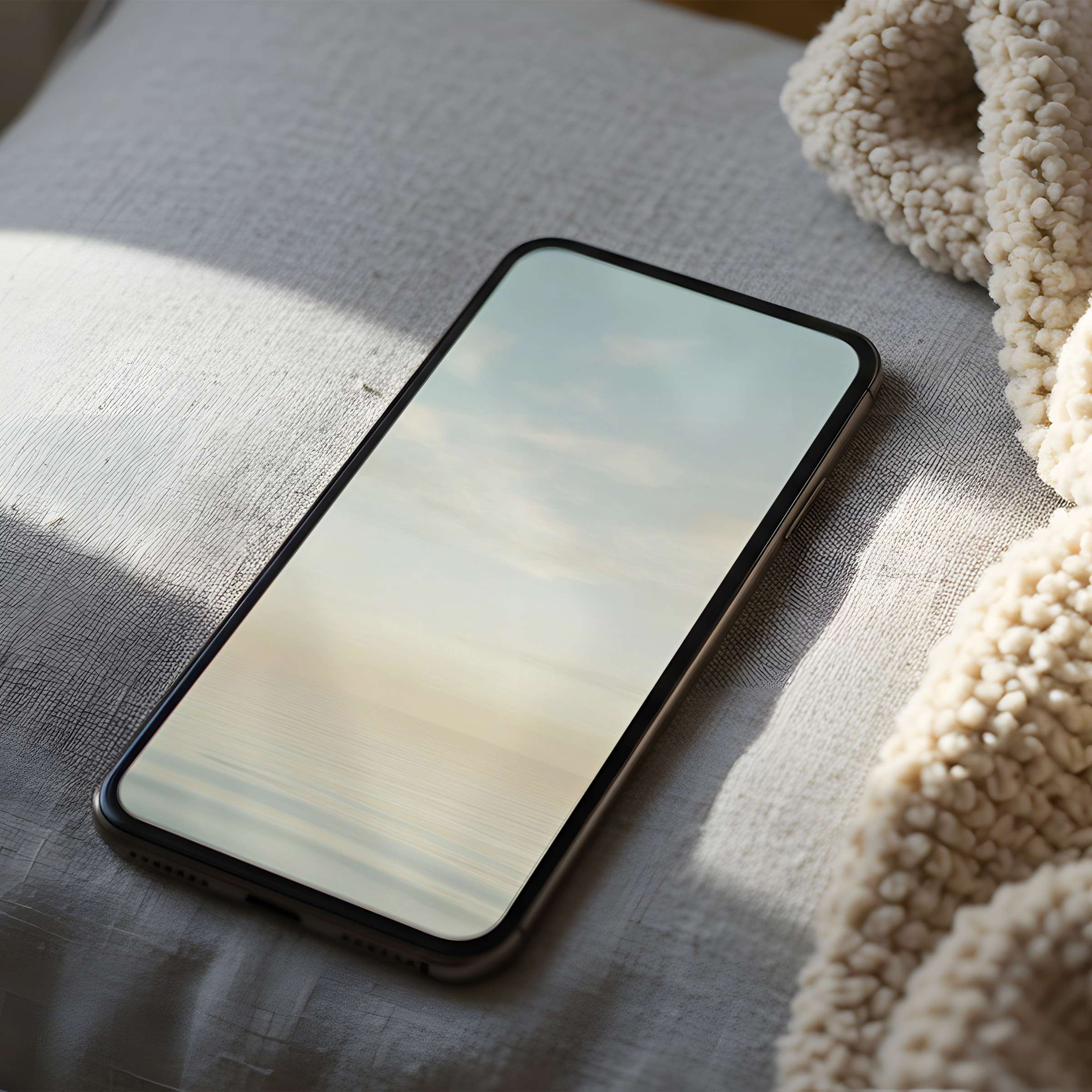 Calming ocean-inspired phone wallpaper in high resolution offers serene elegance for iPhone and Android, perfect digital download for mindful aesthetics