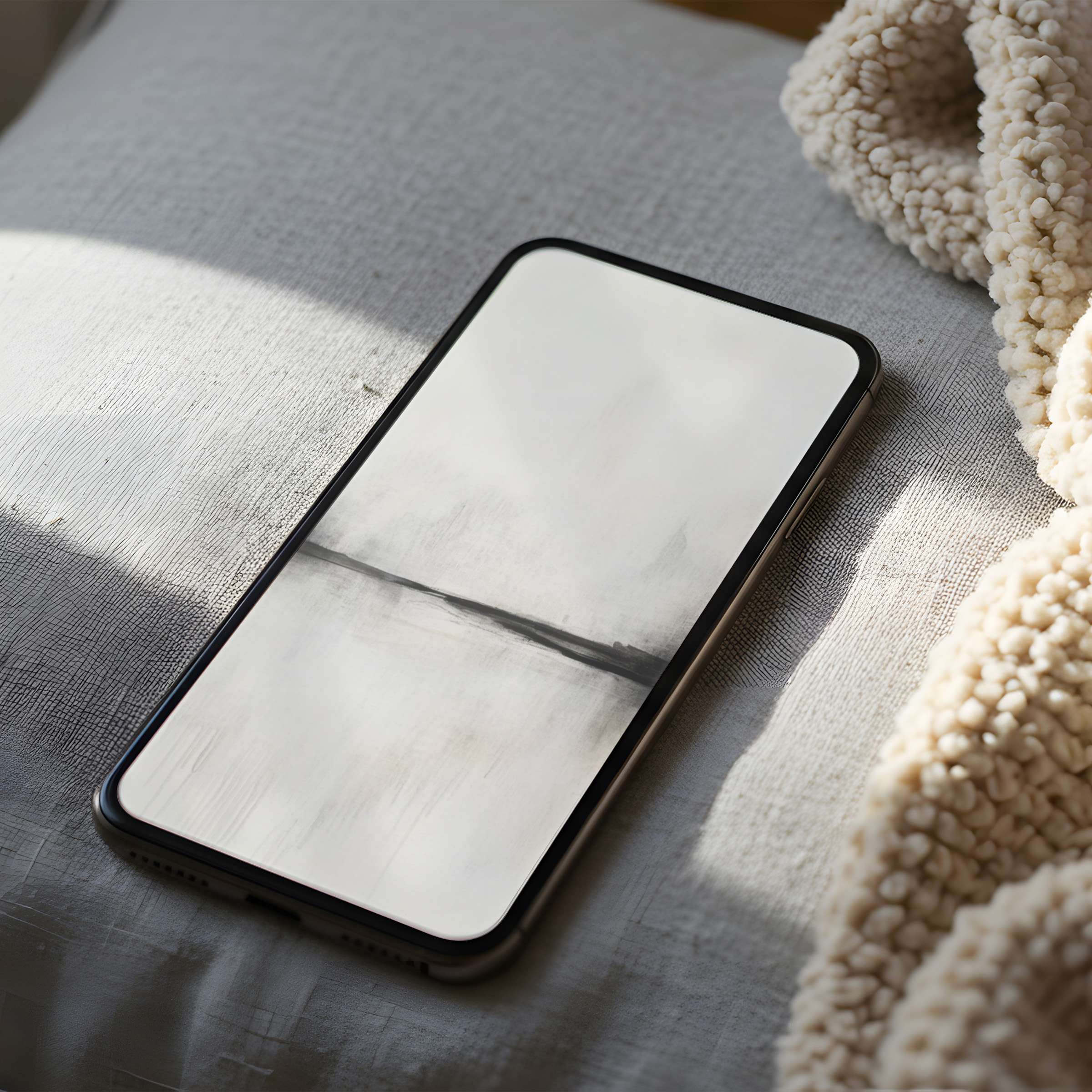 Elegant abstract phone wallpaper in neutral tones, perfect for iPhone or Android, offering a calm and high-resolution digital download