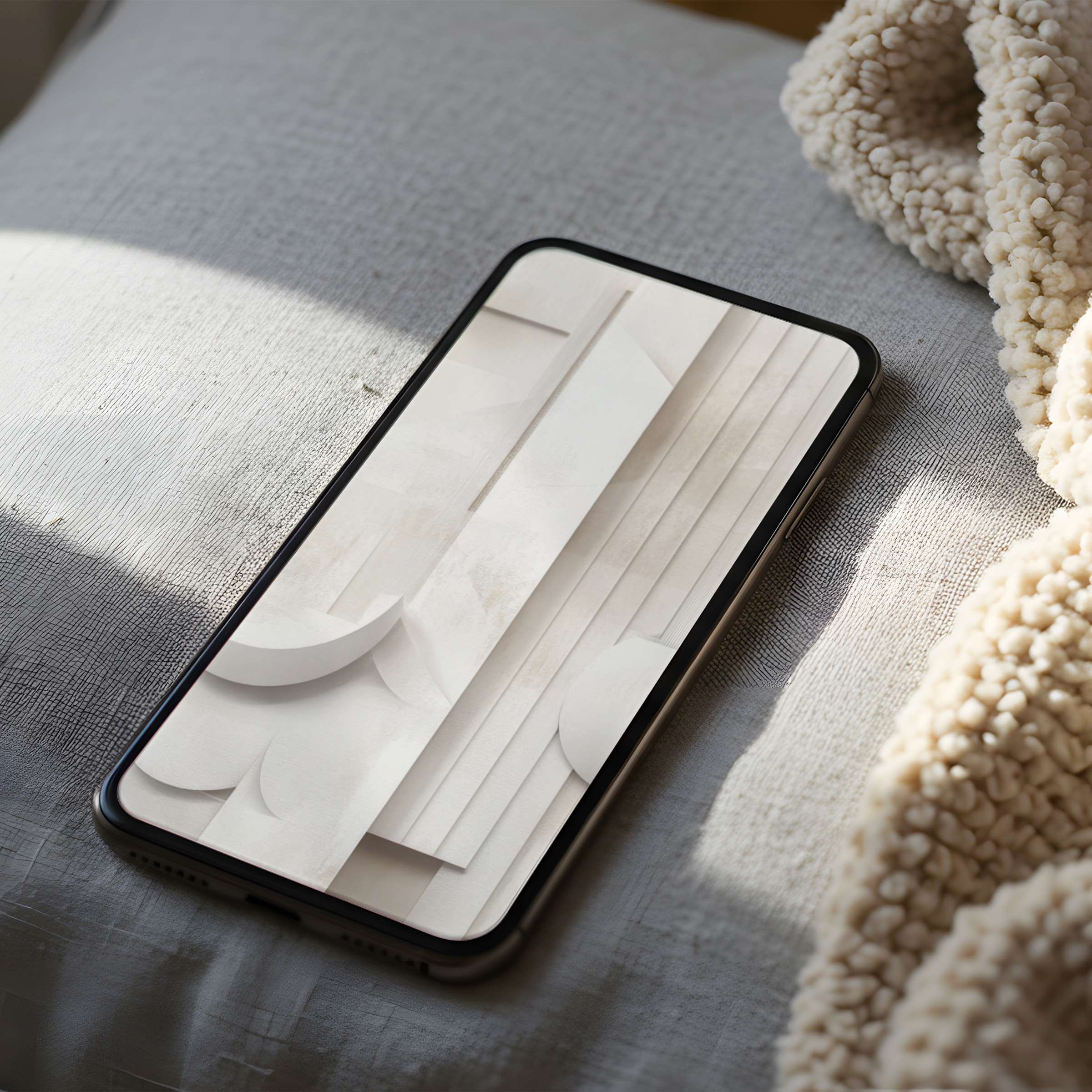 Elegant phone wallpaper featuring minimalist beige tones and geometric design offering calm aesthetics in high resolution for iPhone download