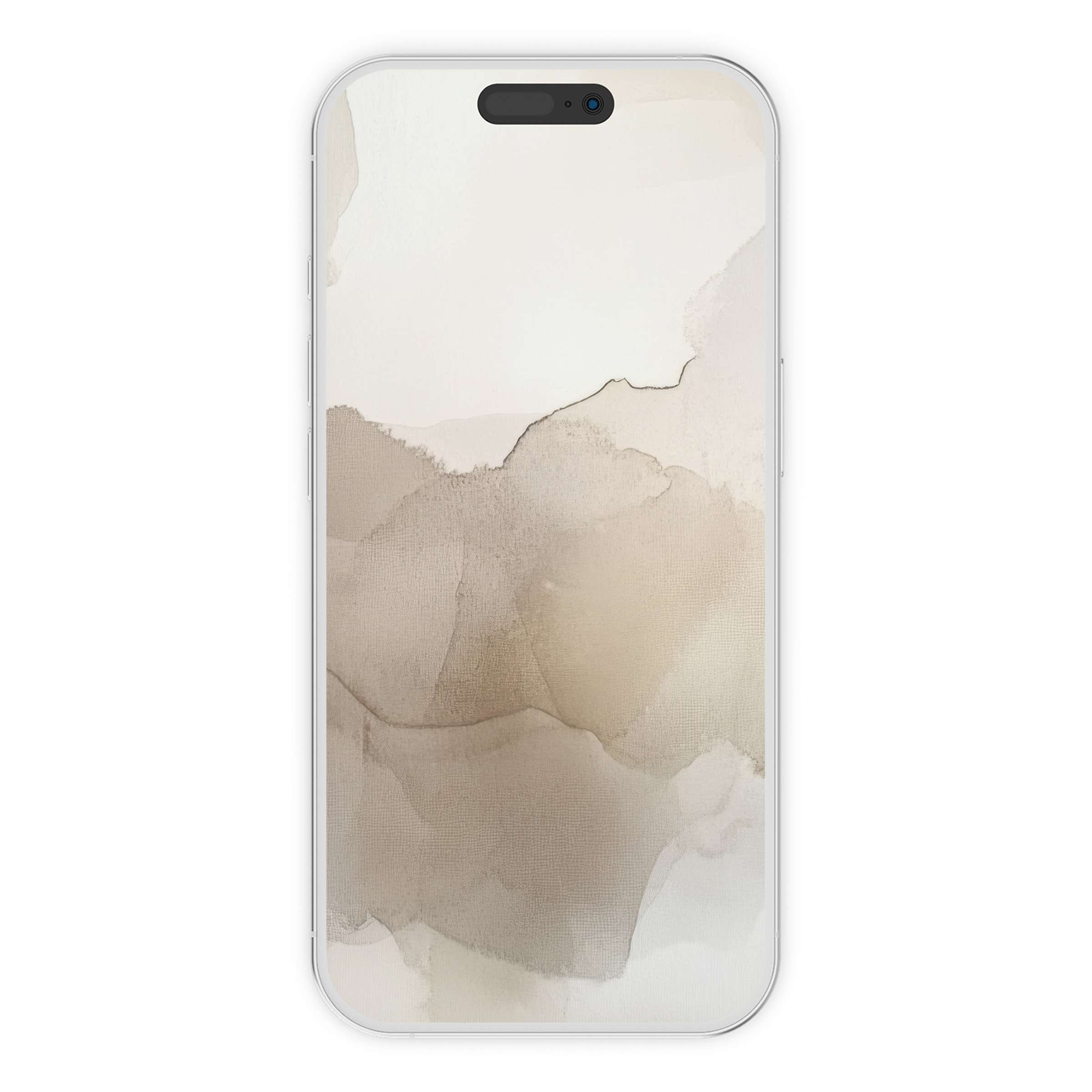 Neutral iPhone wallpaper with elegant beige watercolor texture offers calming background, perfect phone aesthetic digital download