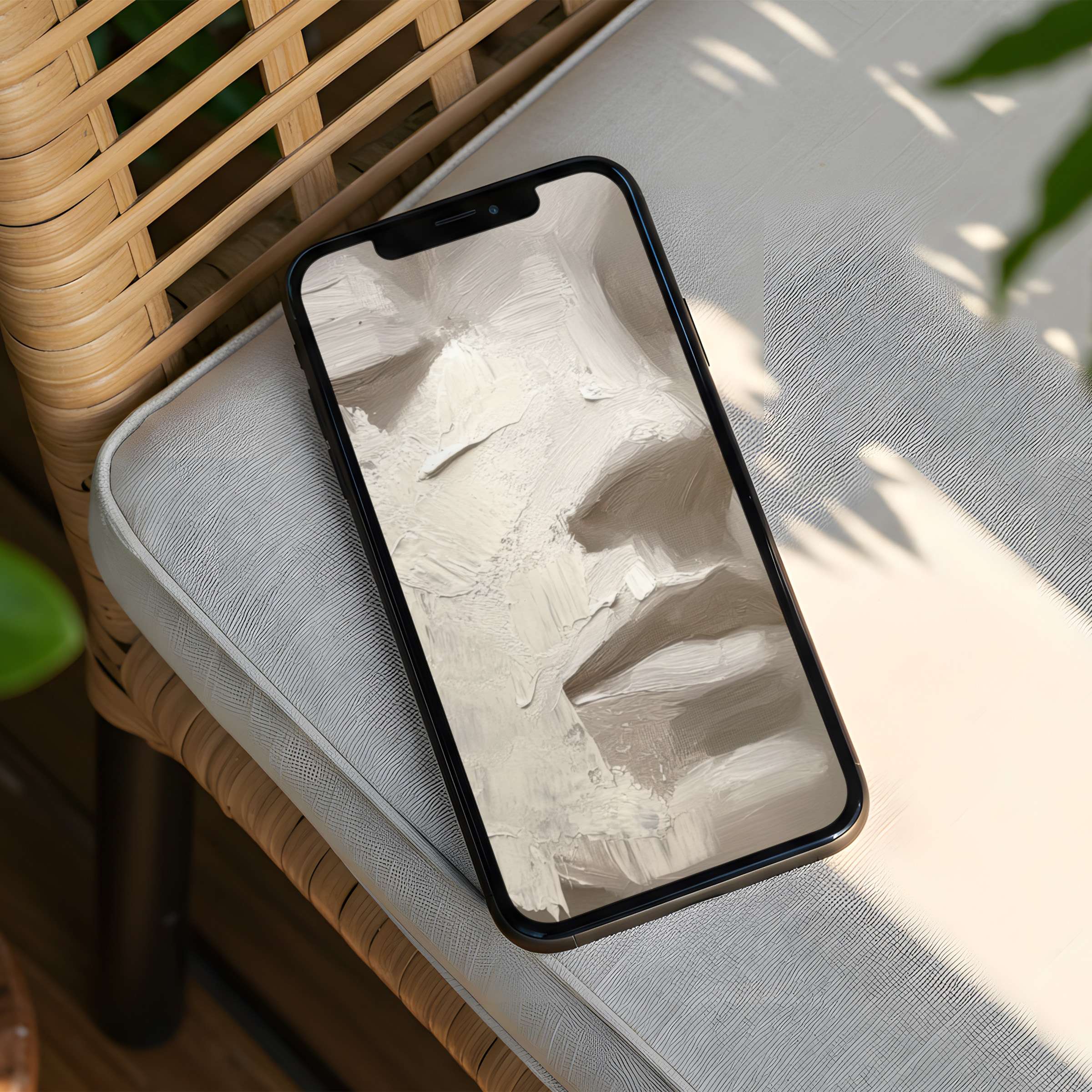 Elegant abstract art iPhone background featuring calming cream textures for instant download on your phone inspiring mindful moments
