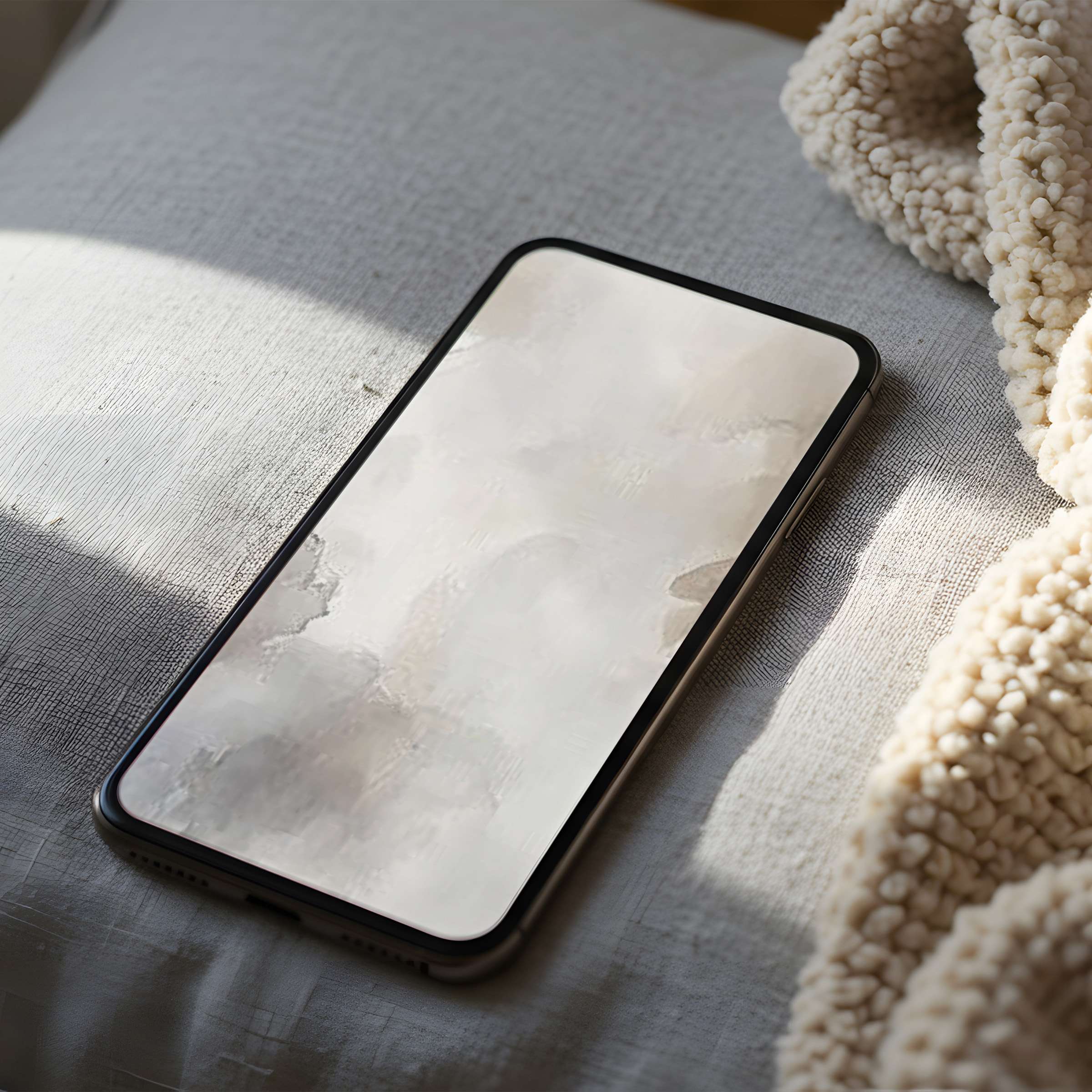 Elegant abstract phone wallpaper in soft neutral tones adds tranquility to any space, perfect for iPhone and Android digital download