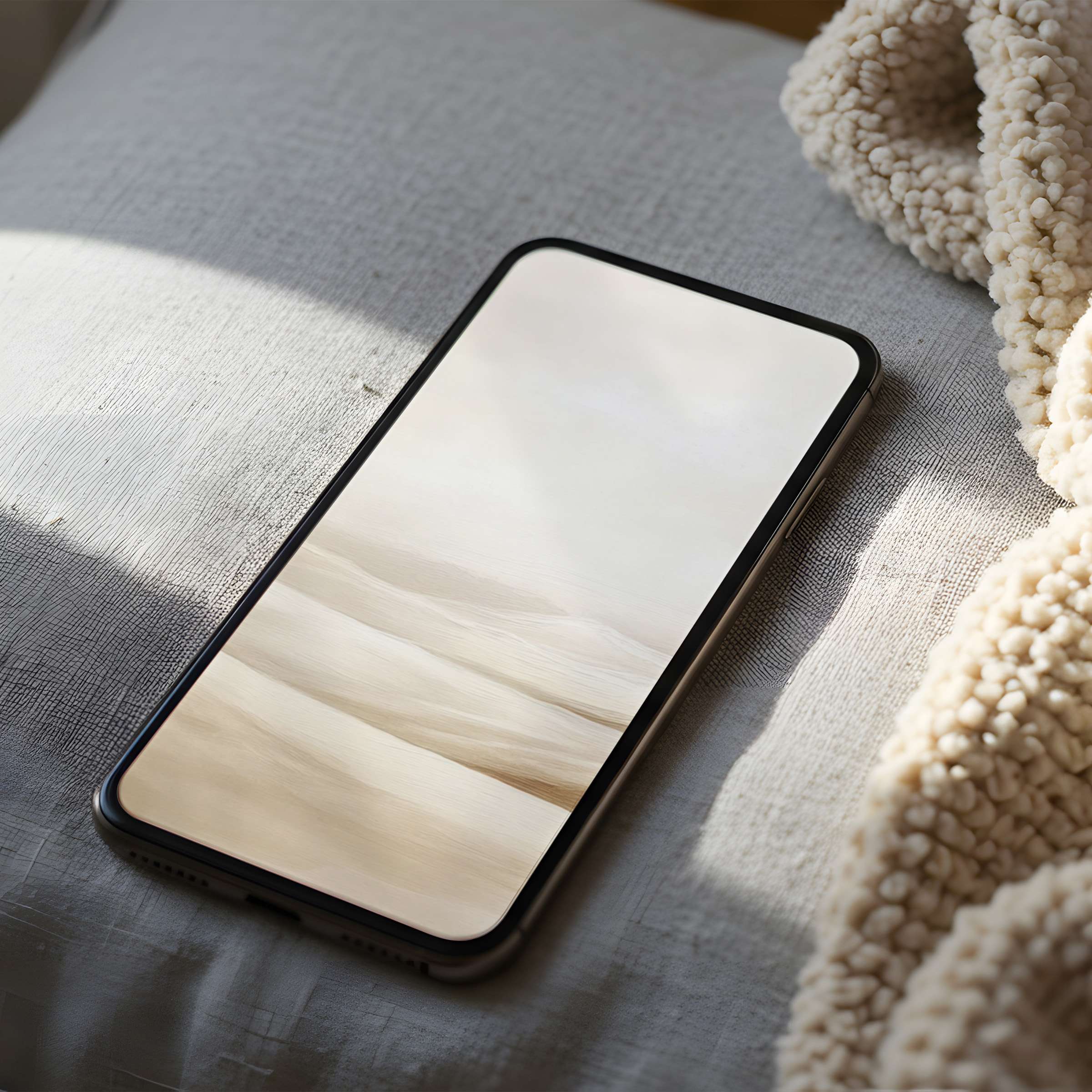 Elegant neutral tones create a serene phone wallpaper in high resolution, perfect for iPhone and Android phones, digital download to enhance calm moments