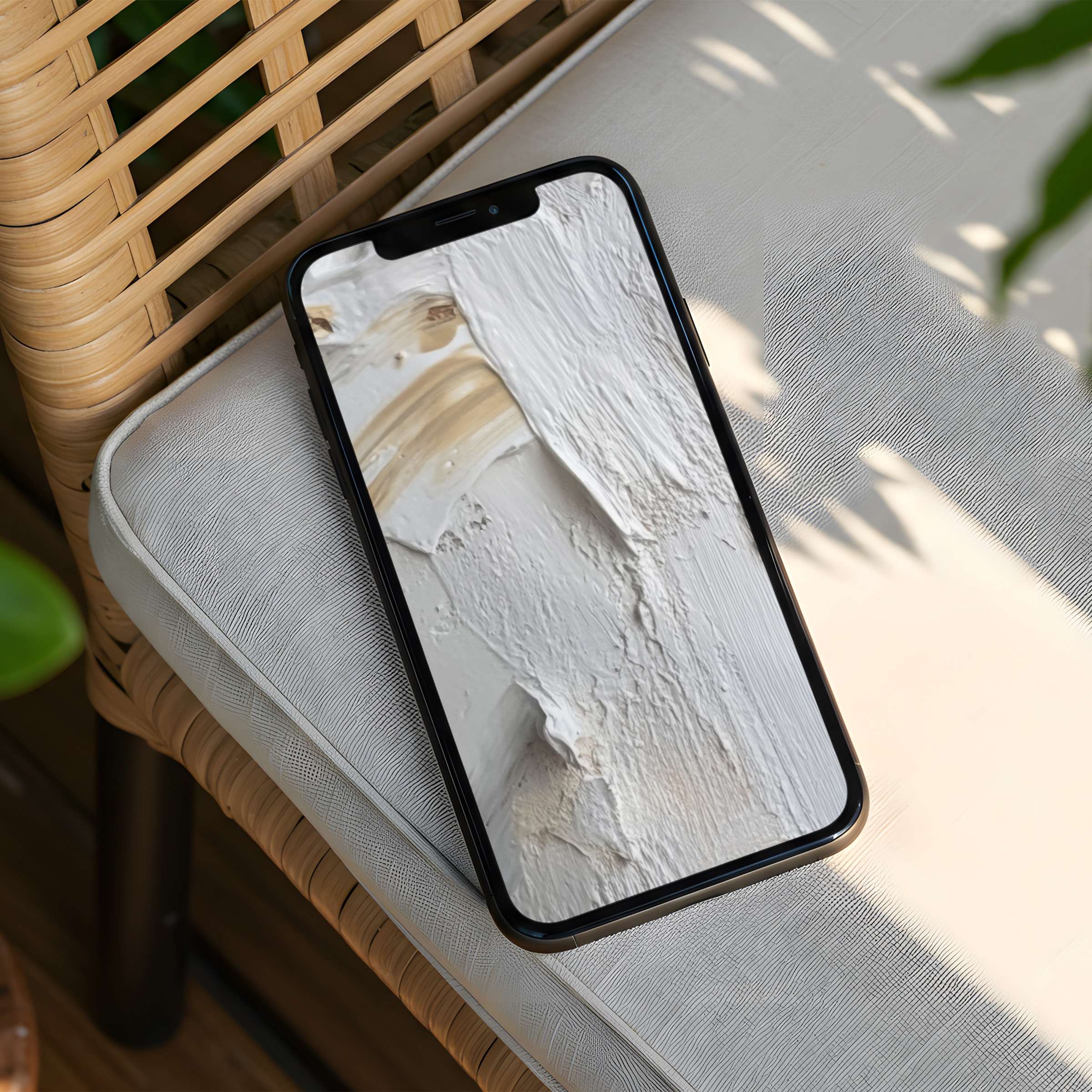Elegant textured iPhone background in serene white tones for calm and inspiration instant download for your phone's aesthetic