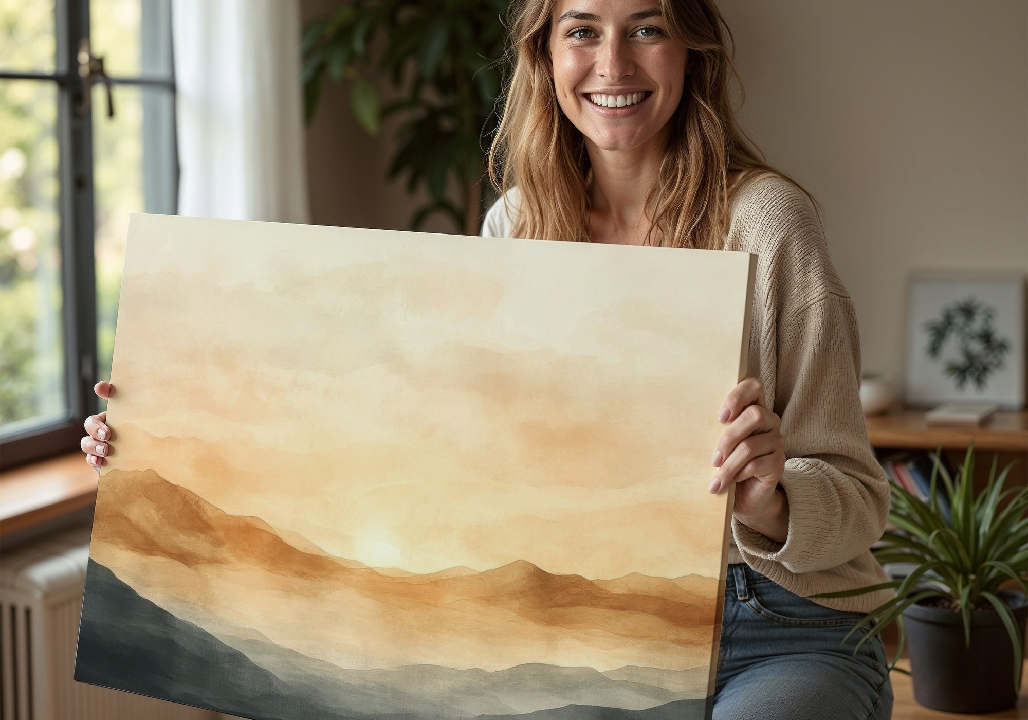 Woman with Neutral Digital Art Print 