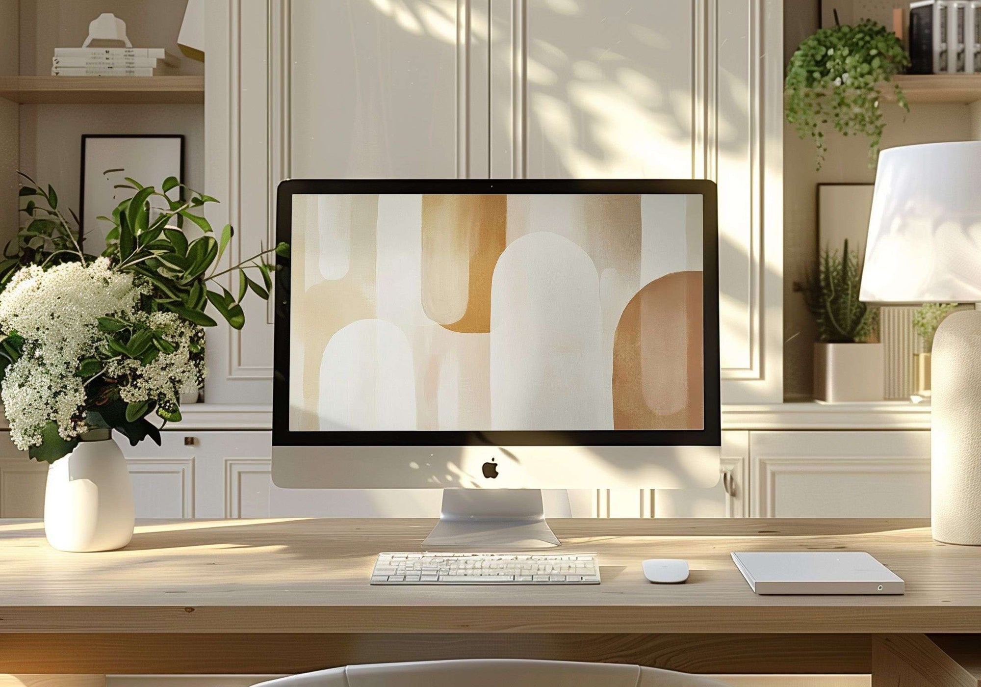 Neutral Wallpaper on Mac Abstract Window Shapes Earthy Tones