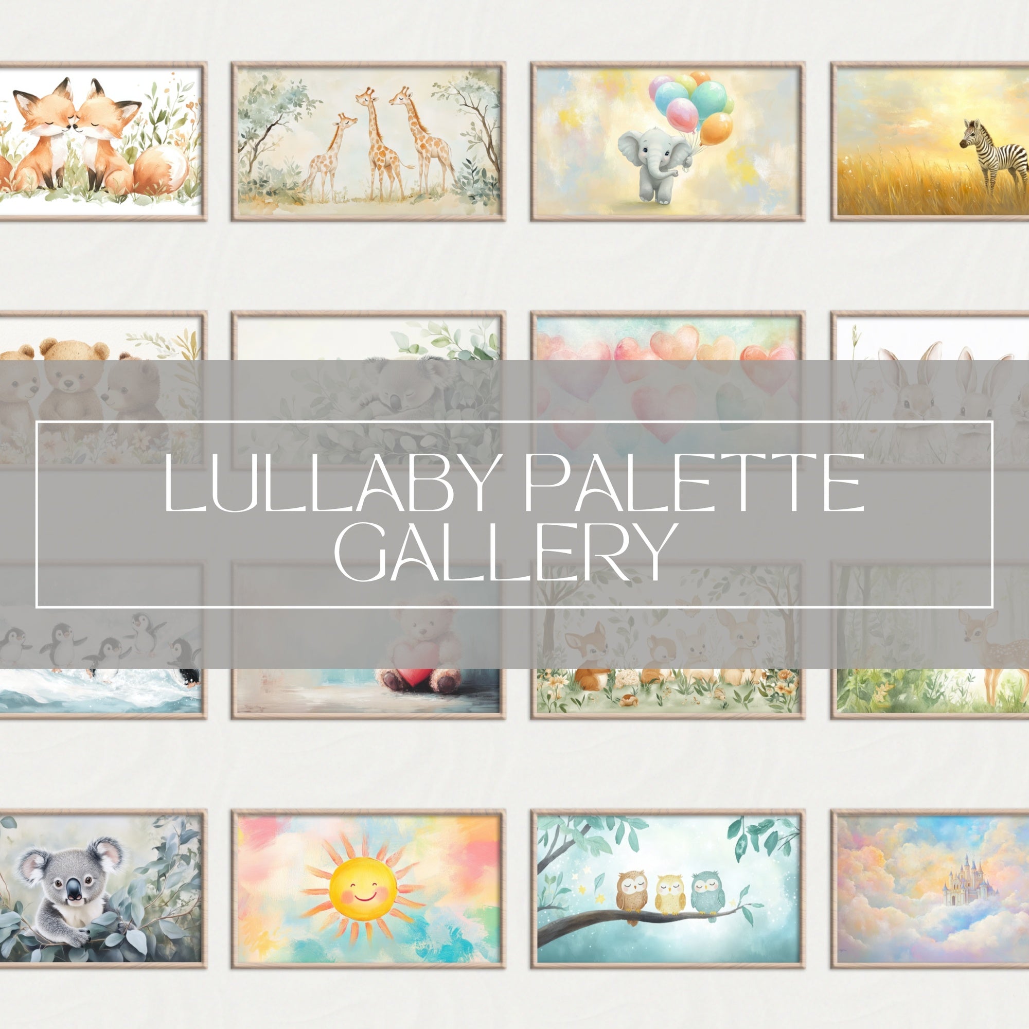 101 Nursery Frame TV Art Set - digital download for Samsung Frame TV, curated kids wall art by Gallery Flair
