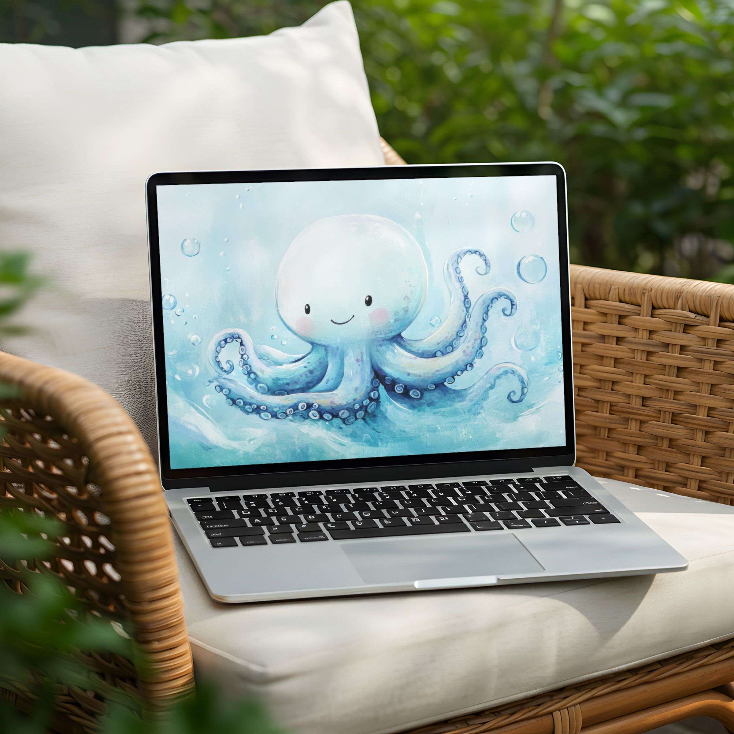 Charming octopus art brings elegance and calm to your PC or Laptop desktop background with our instant download offering