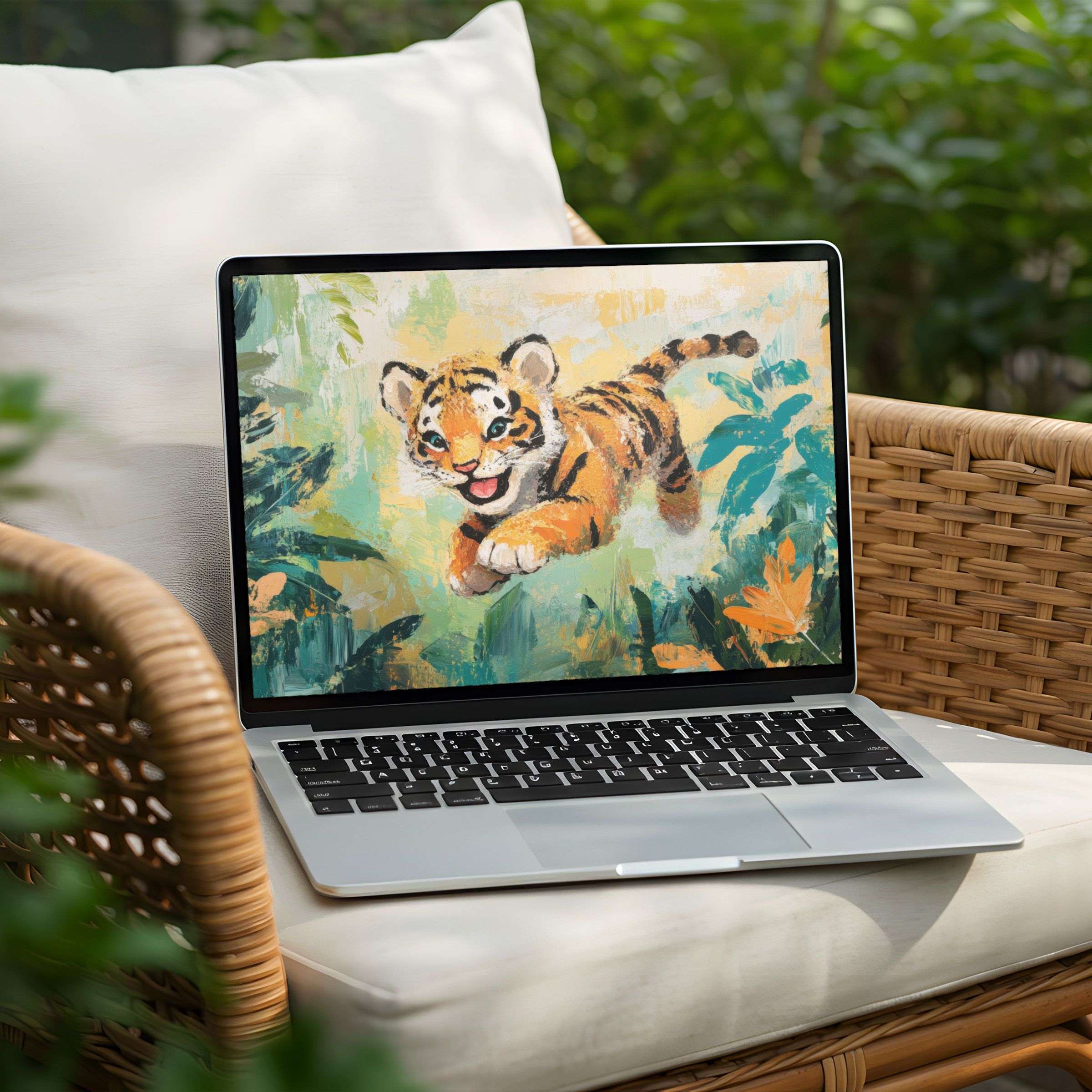 Vibrant tiger desktop background for PC and Laptop instant download brings elegance and inspiration to your digital space
