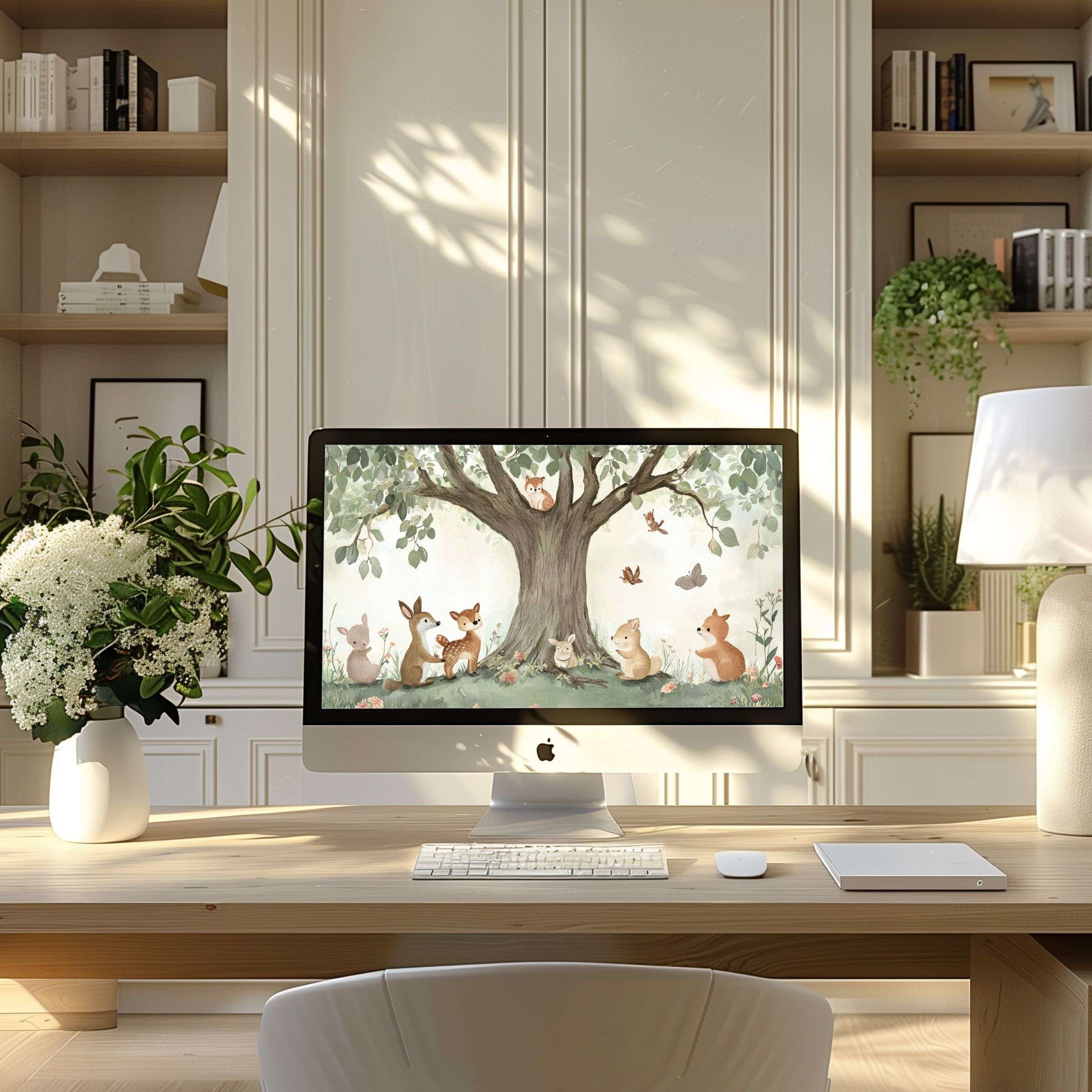 Calming nature-inspired animal artwork wallpaper for computer enhances modern PC and laptop aesthetics with elegance and serenity