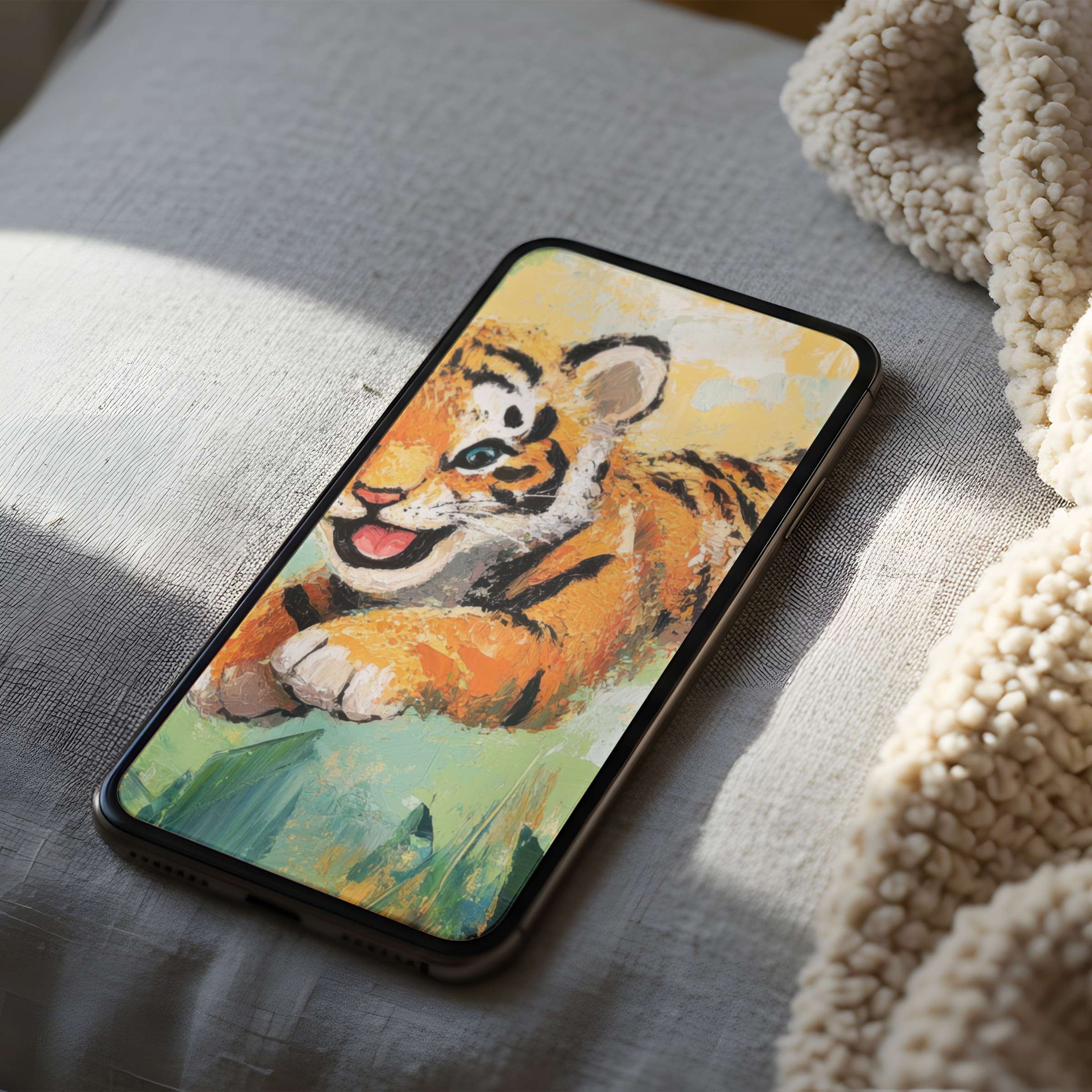 Tiger-themed phone wallpaper in high resolution, bringing a lively touch to your digital space, perfect for iPhone and android devices