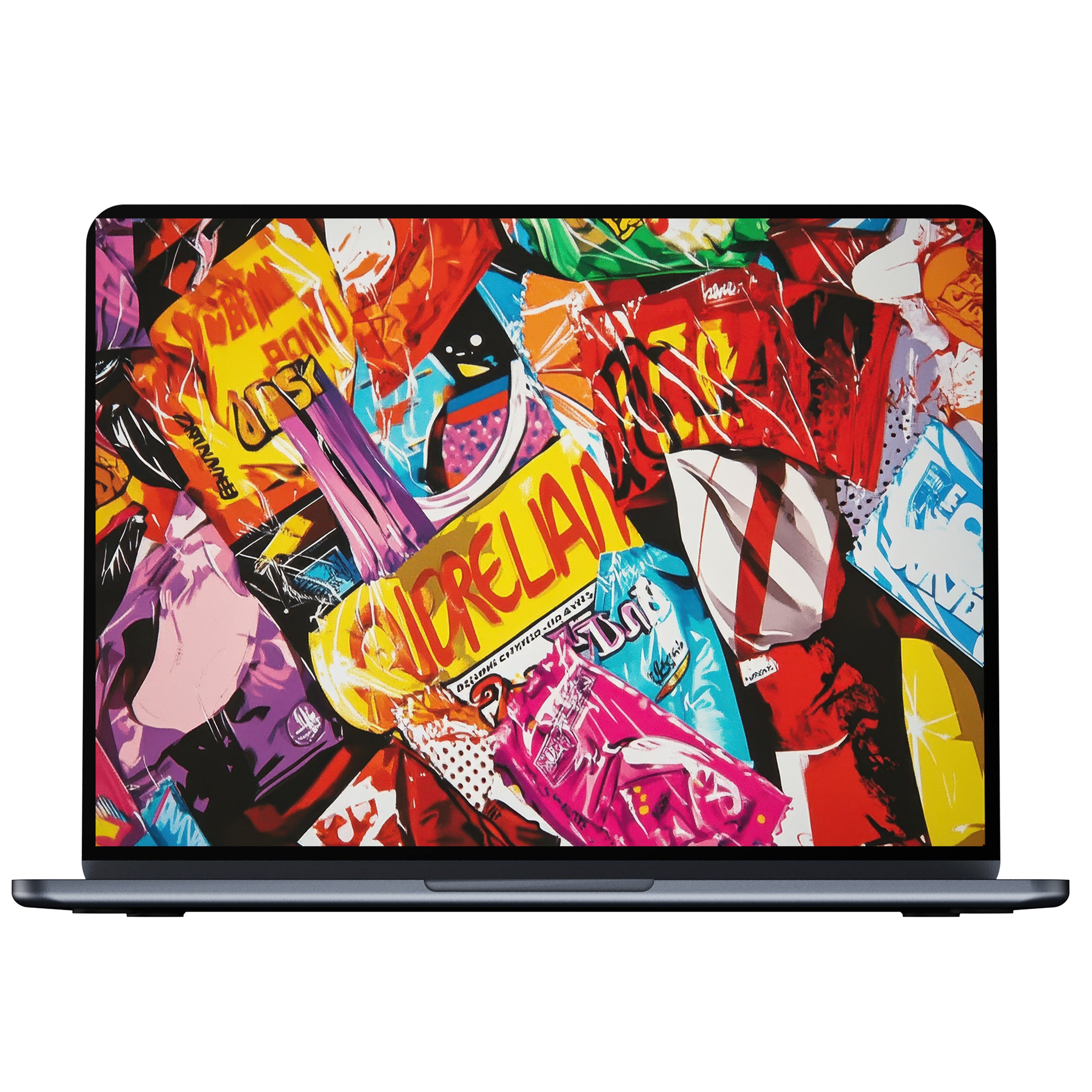 Vibrant pop art desktop wallpaper in bold colors offers a digital download option for PC, laptop, and Mac users seeking inspiration