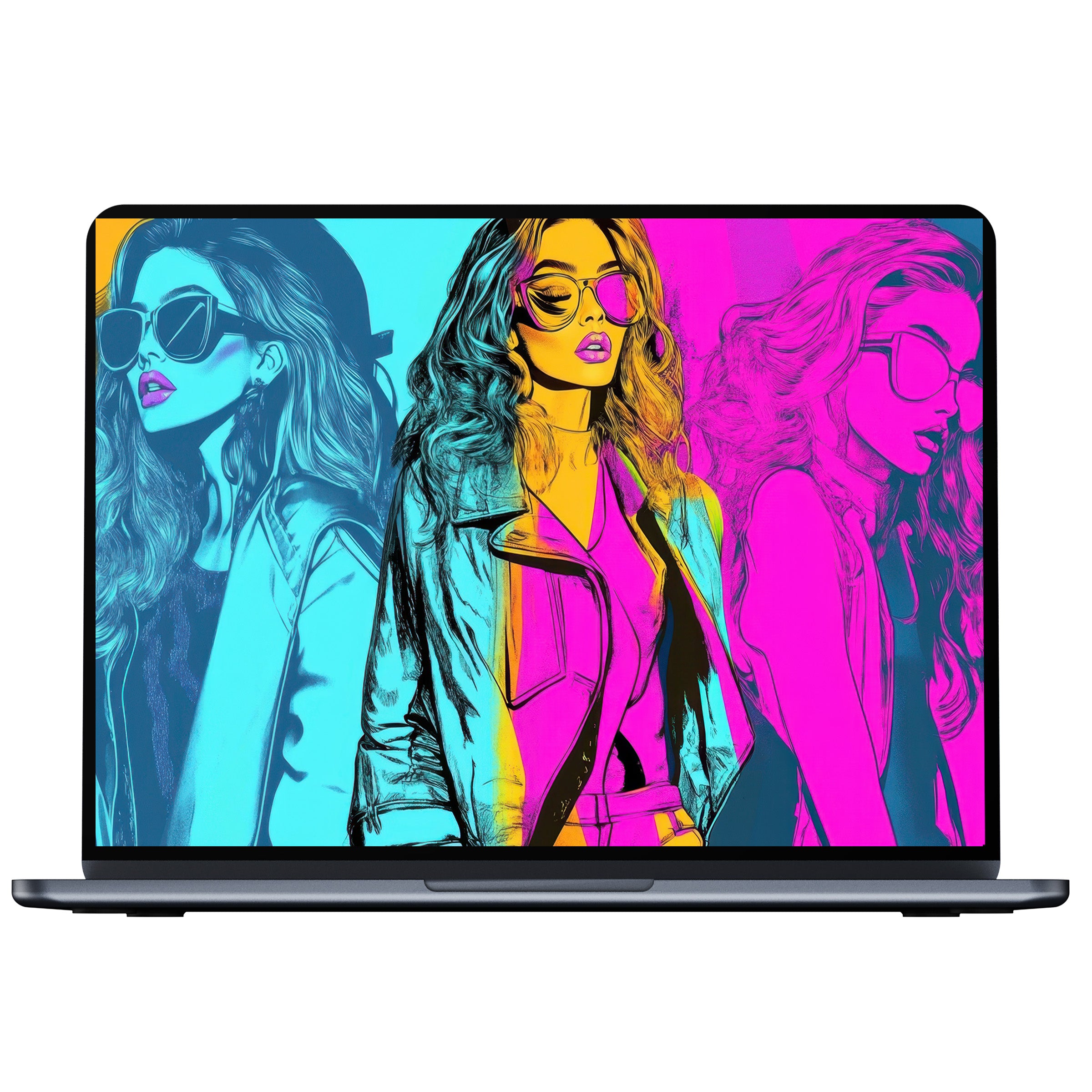 Vibrant pop art desktop wallpaper featuring bold colors and stylish elegance for calm digital download fits PC, Laptop, Mac
