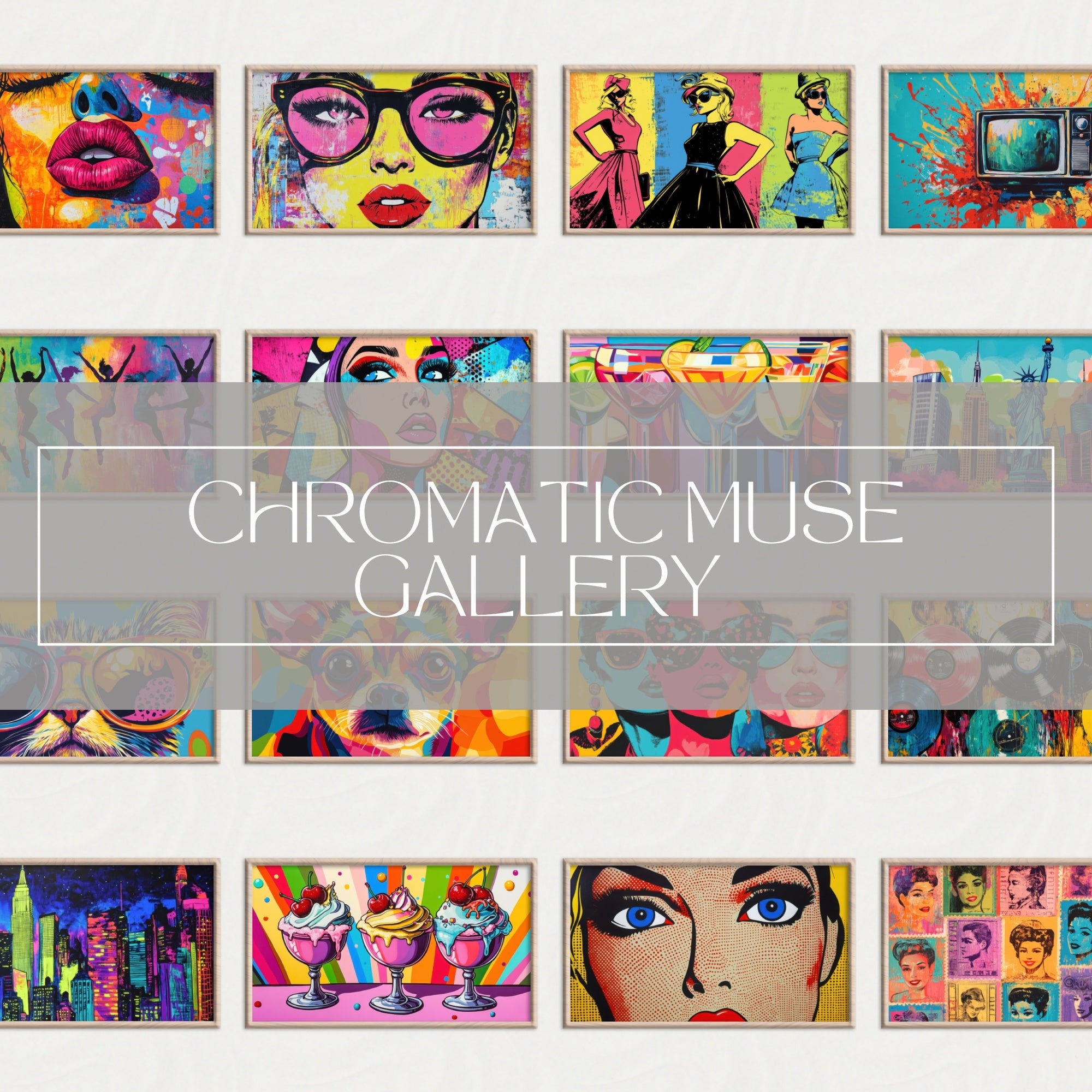 101 Pop Art Printable Wall Art Set - instant digital download, curated retro pop wall art by Gallery Flair