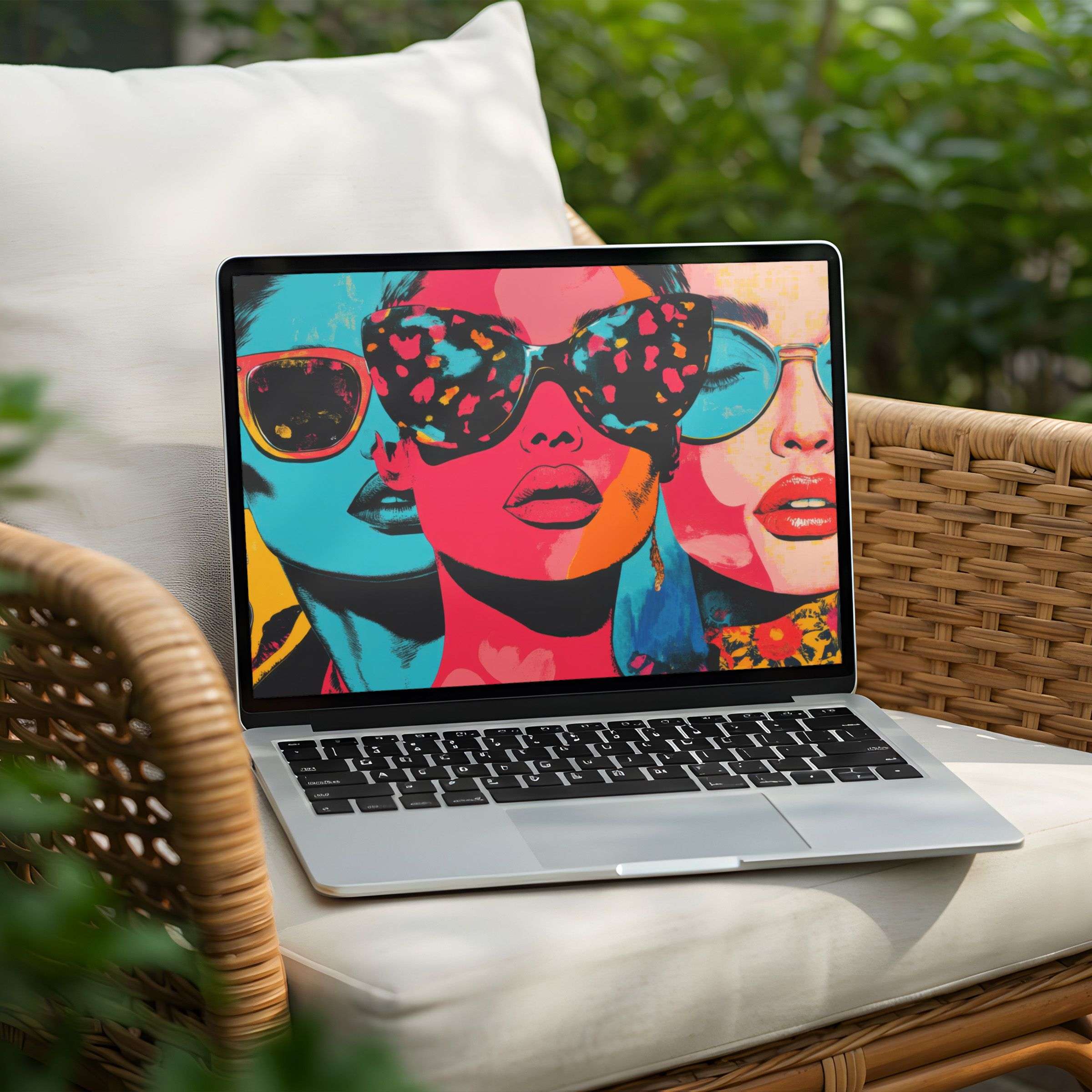Vibrant pop art desktop background for PC or Laptop instant download colorful design inspires elegance and creativity