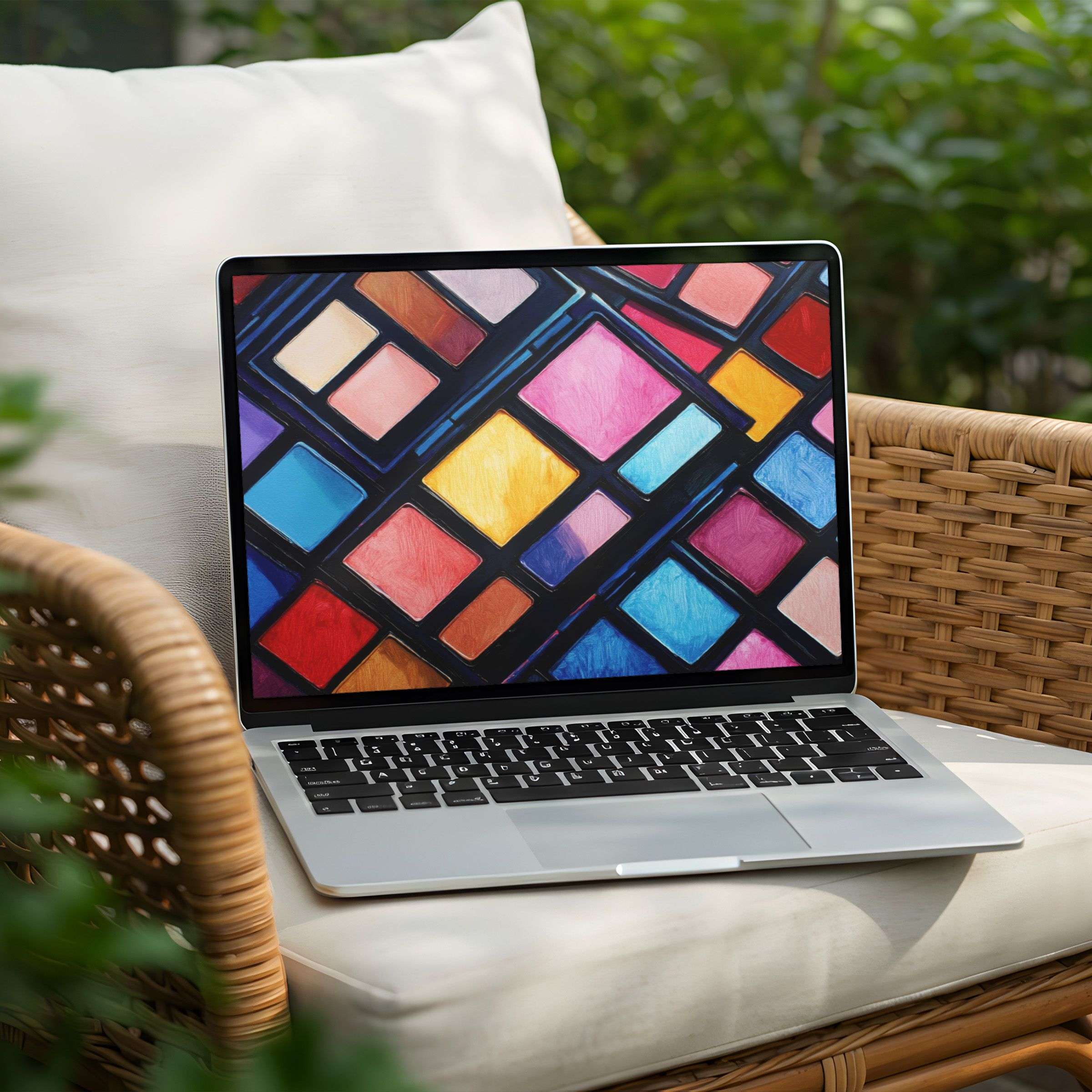 Vibrant geometric art desktop background for instant download on your PC or laptop inspires elegance and mindful creativity