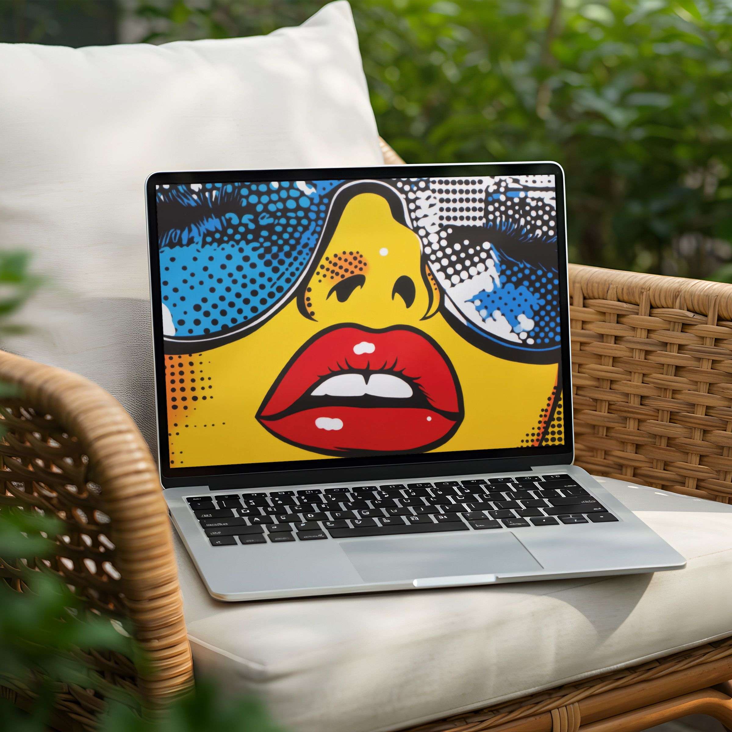 Vibrant pop art desktop background for PC and Laptop instant download offering a pop of color and inspiration to your digital space