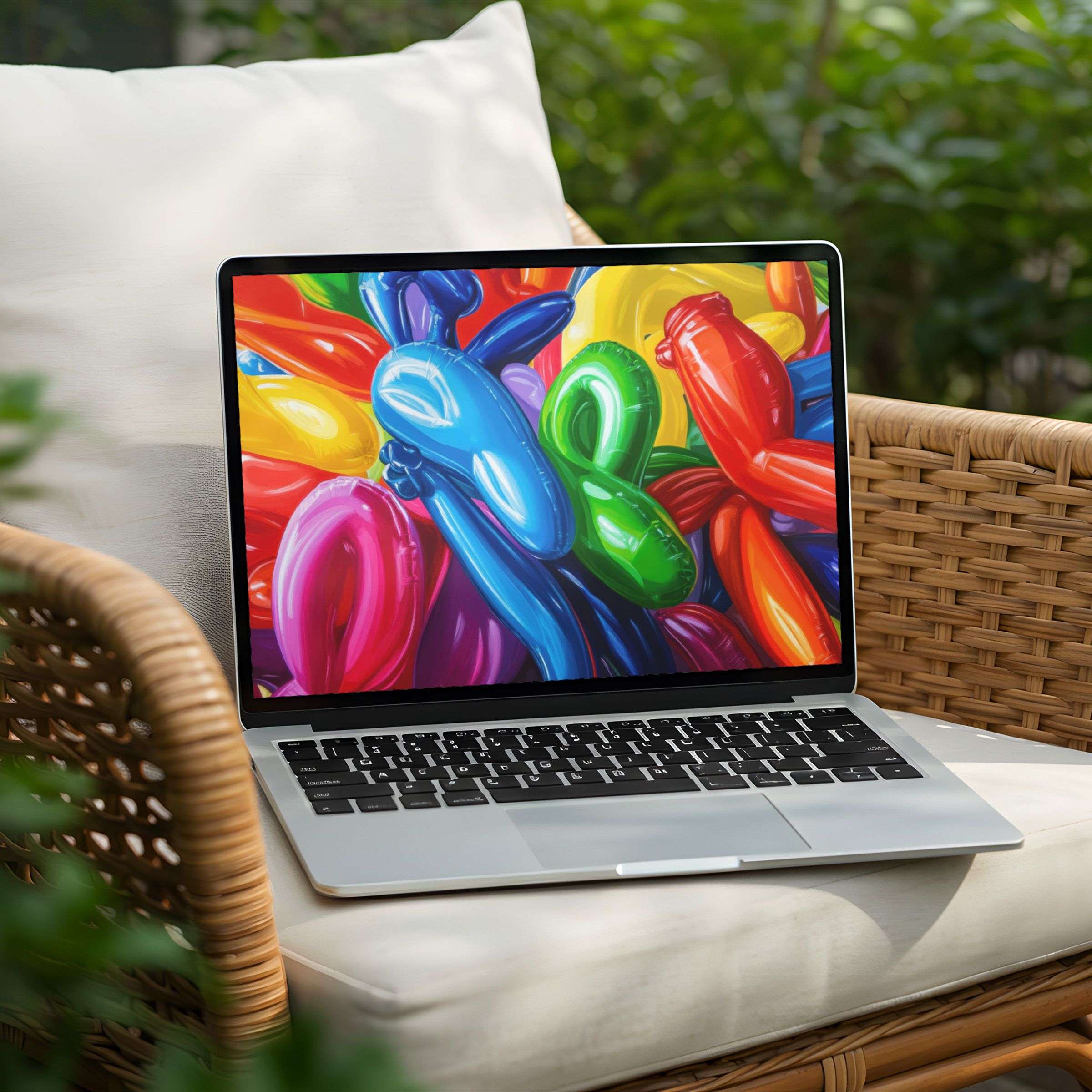 Colorful balloon art enhances your PC or Laptop desktop background with an instant download inspiring elegance and mindfulness