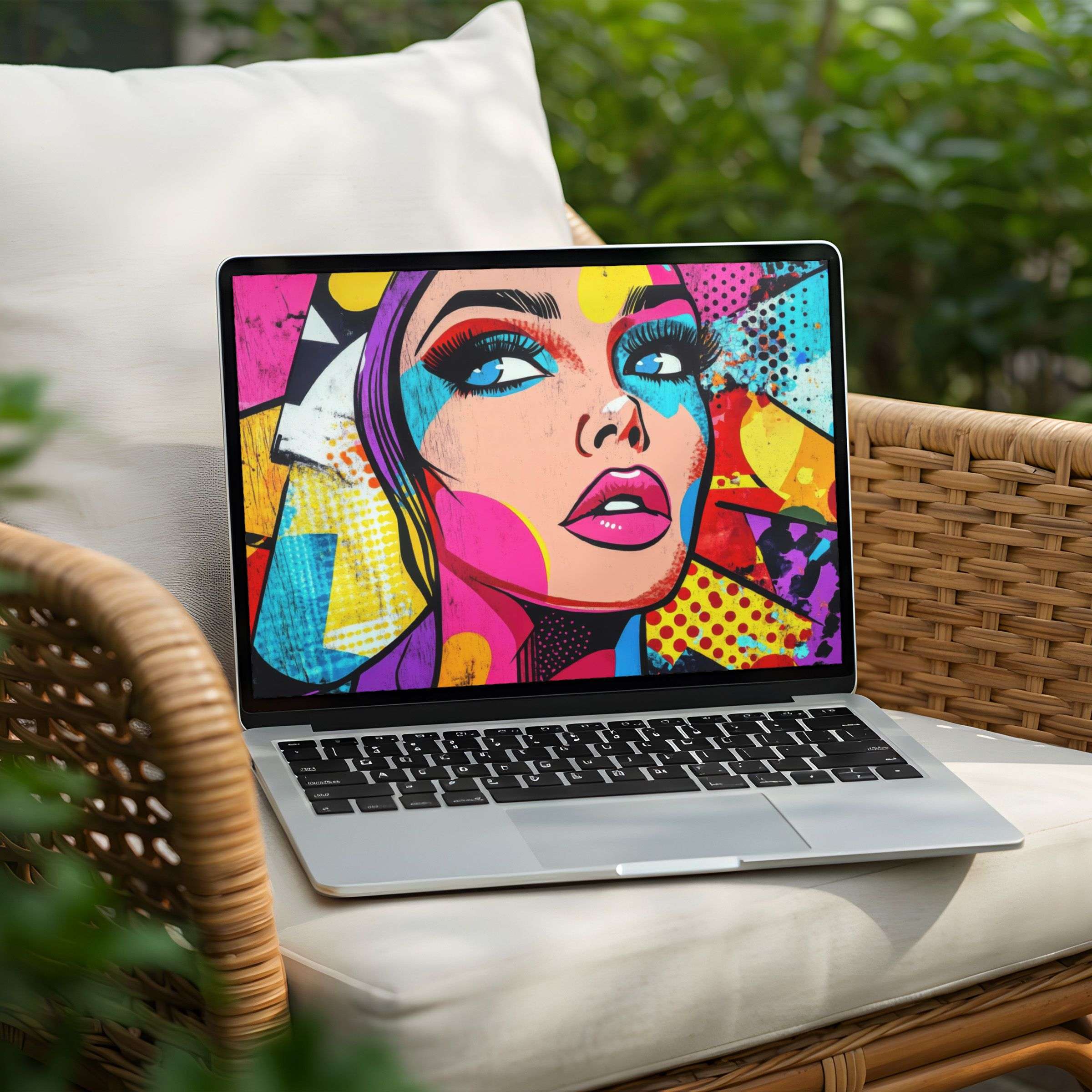 Vibrant pop art desktop background for PC or Laptop brings elegance and inspiration with instant download option for mindfulness
