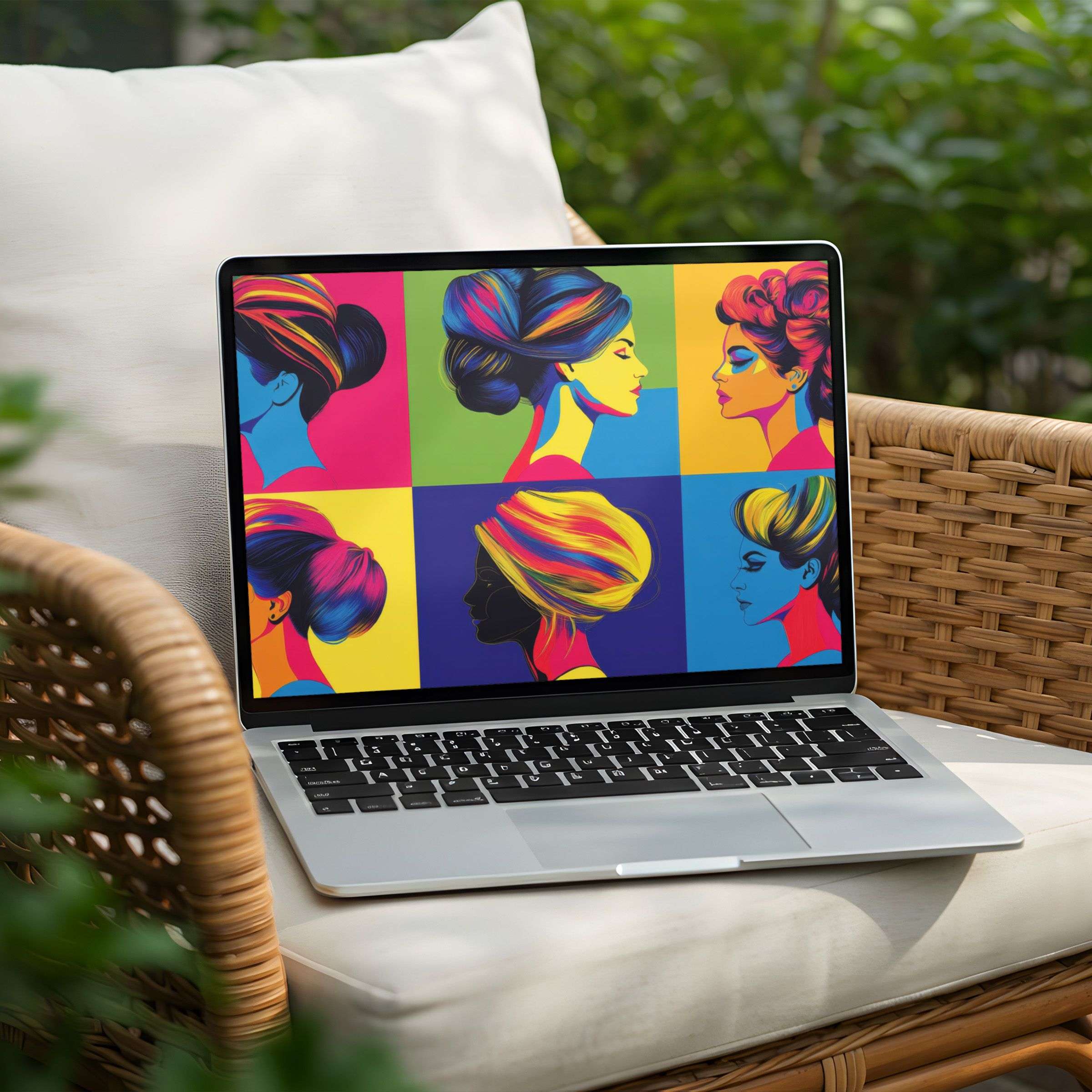 Vibrant pop art desktop background for PC and Laptop offers instant download, evoking calm elegance and mindful inspiration
