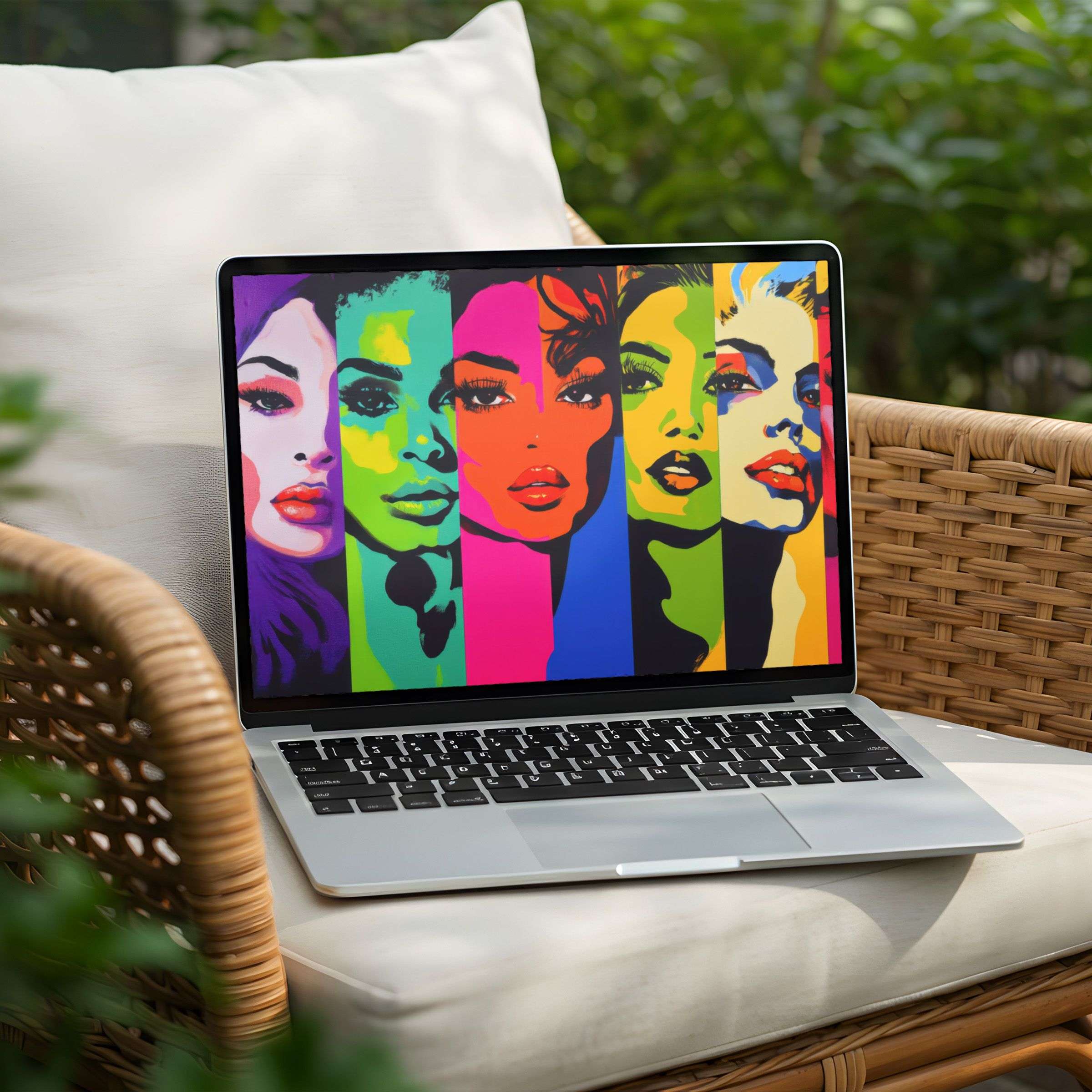 Vibrant pop art desktop background for PC and Laptop, instant download delivers inspiration and elegance to your digital space