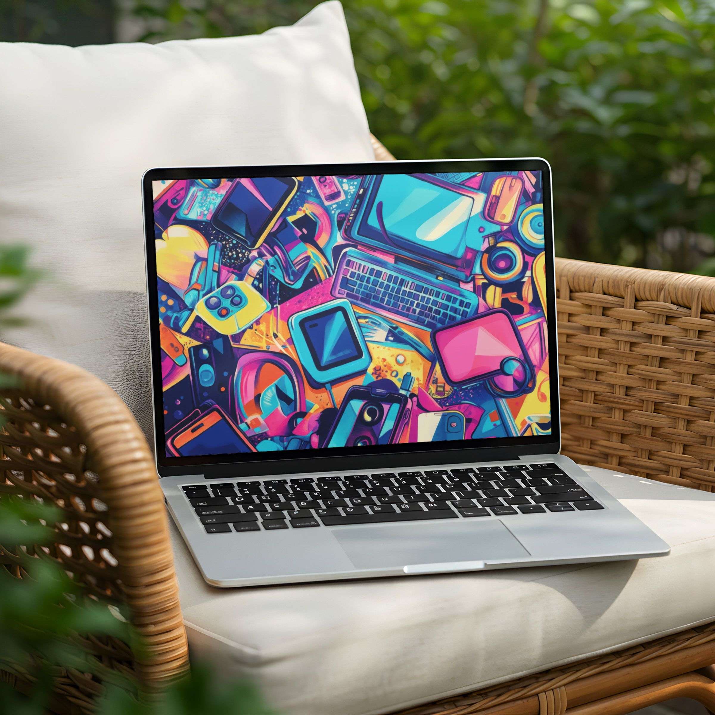Vibrant desktop background on a PC laptop, an instant download bringing inspiration and mindful elegance to your digital art collection