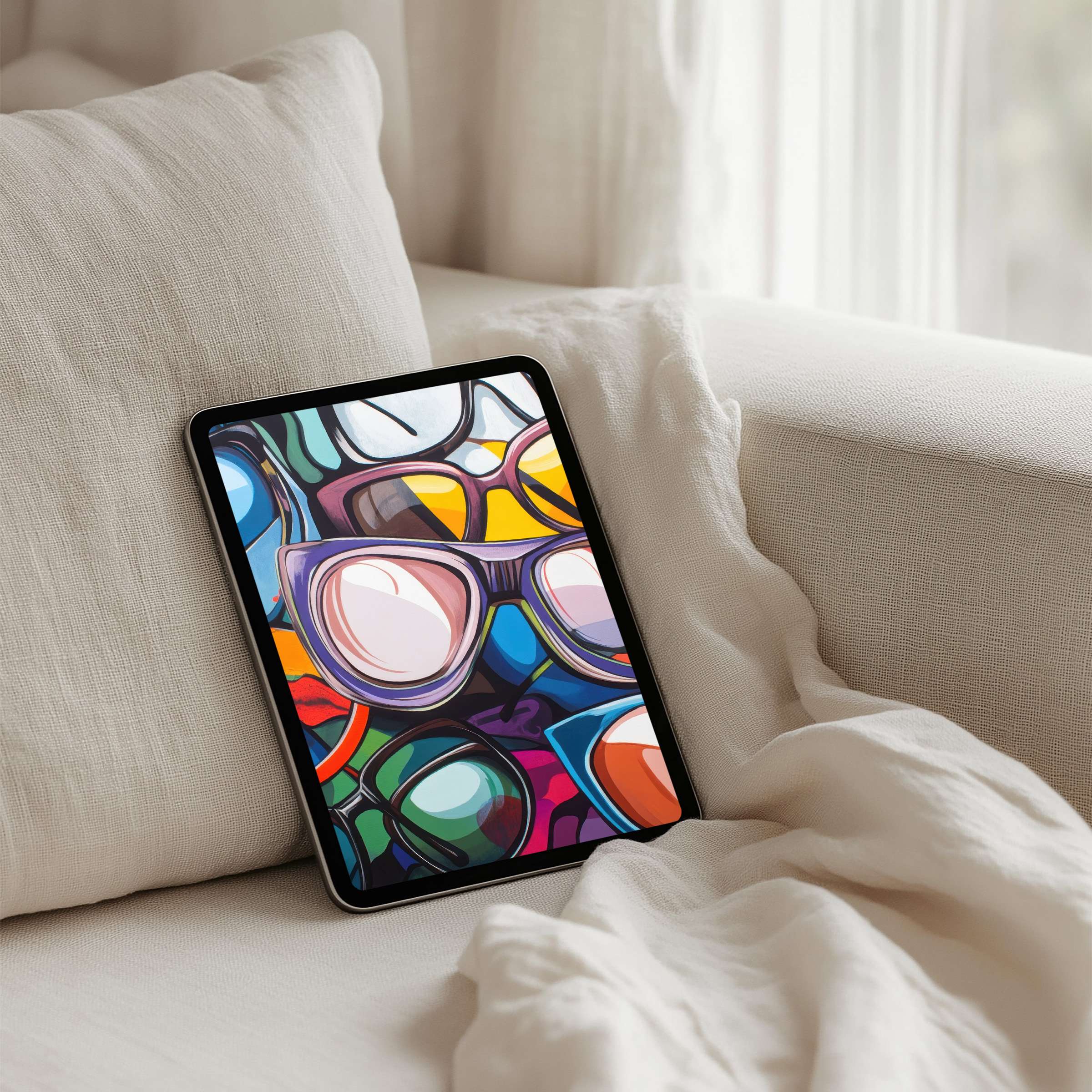 Vibrant iPad background art with bold colors evokes inspiration and elegance perfect for your tablet instant download now
