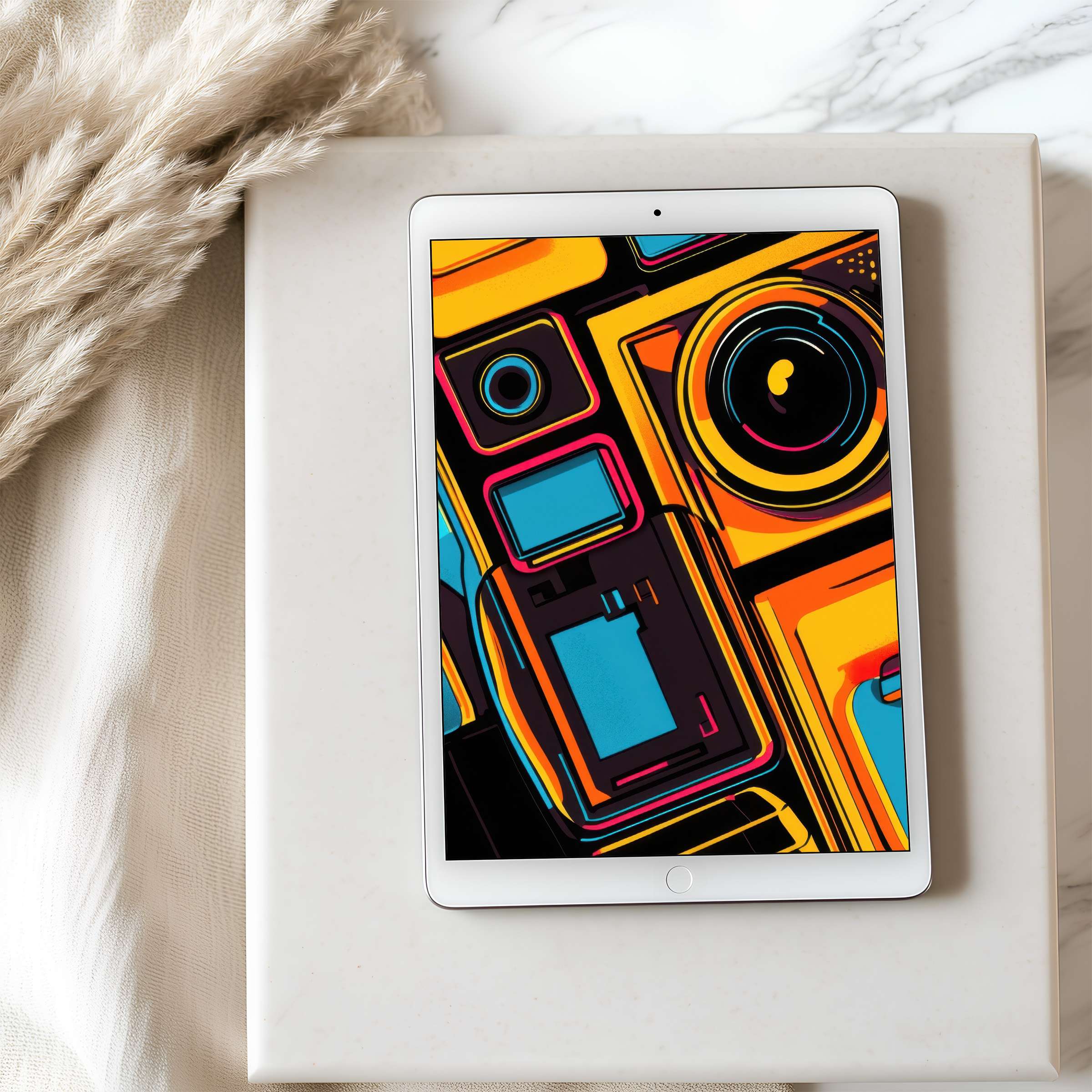 Abstract art with bold colors on a tablet wallpaper brings sophistication and tranquility to your iPad in high resolution download