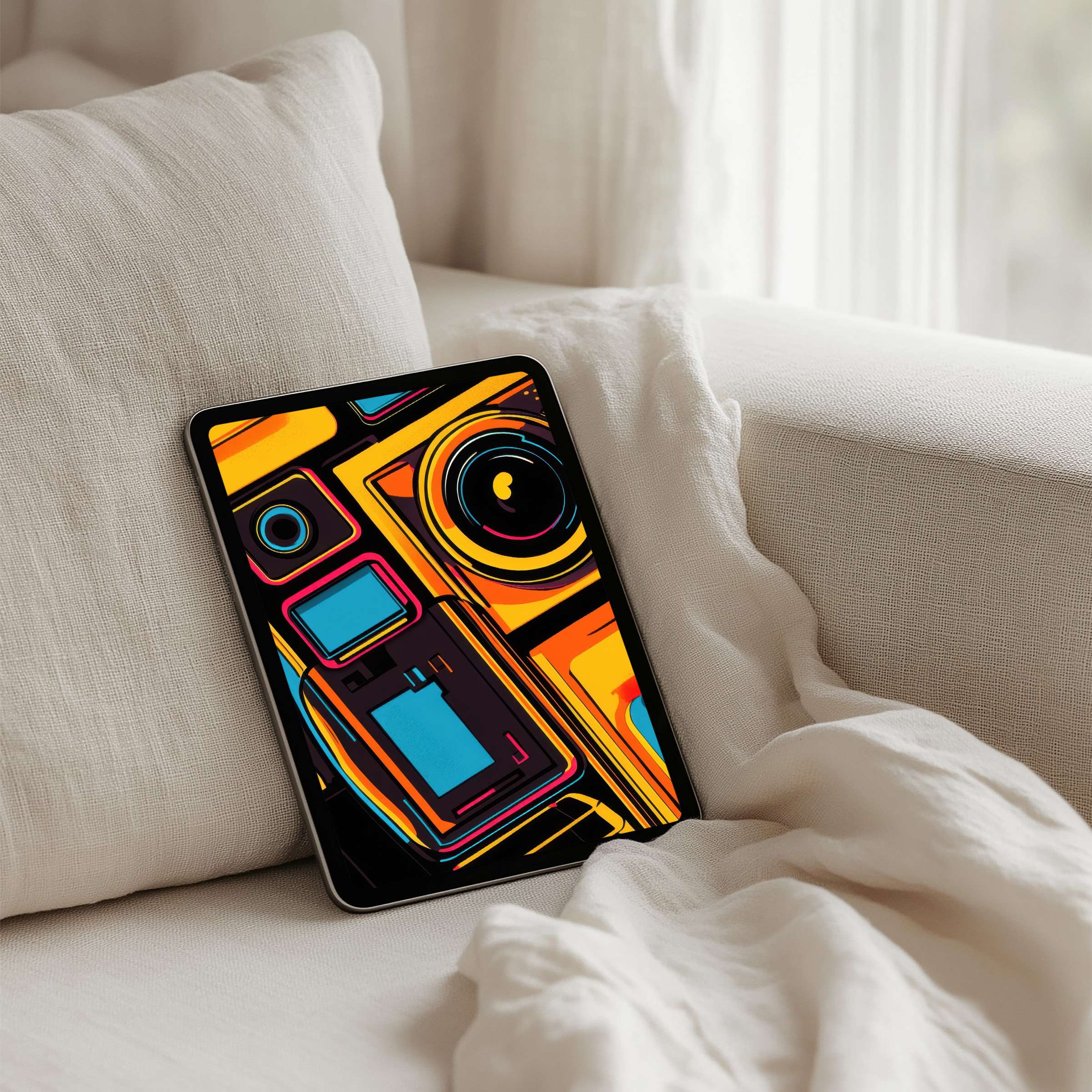 Vibrant abstract art iPad background for instant download adds elegance to your tablet inspiring calm and mindfulness