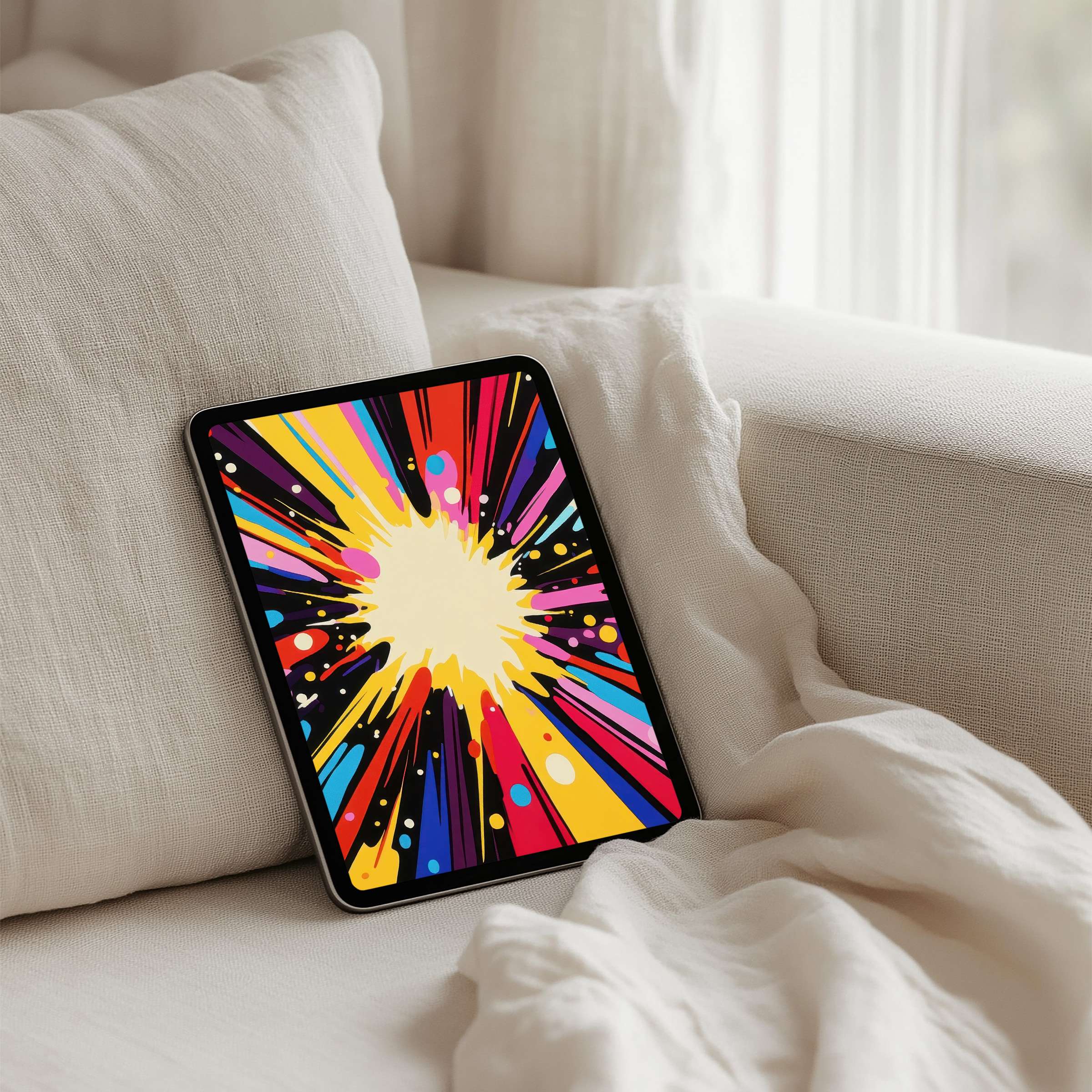 Vibrant digital art for iPad background offers an instant download for a burst of color on any tablet inspiring elegance and mindfulness