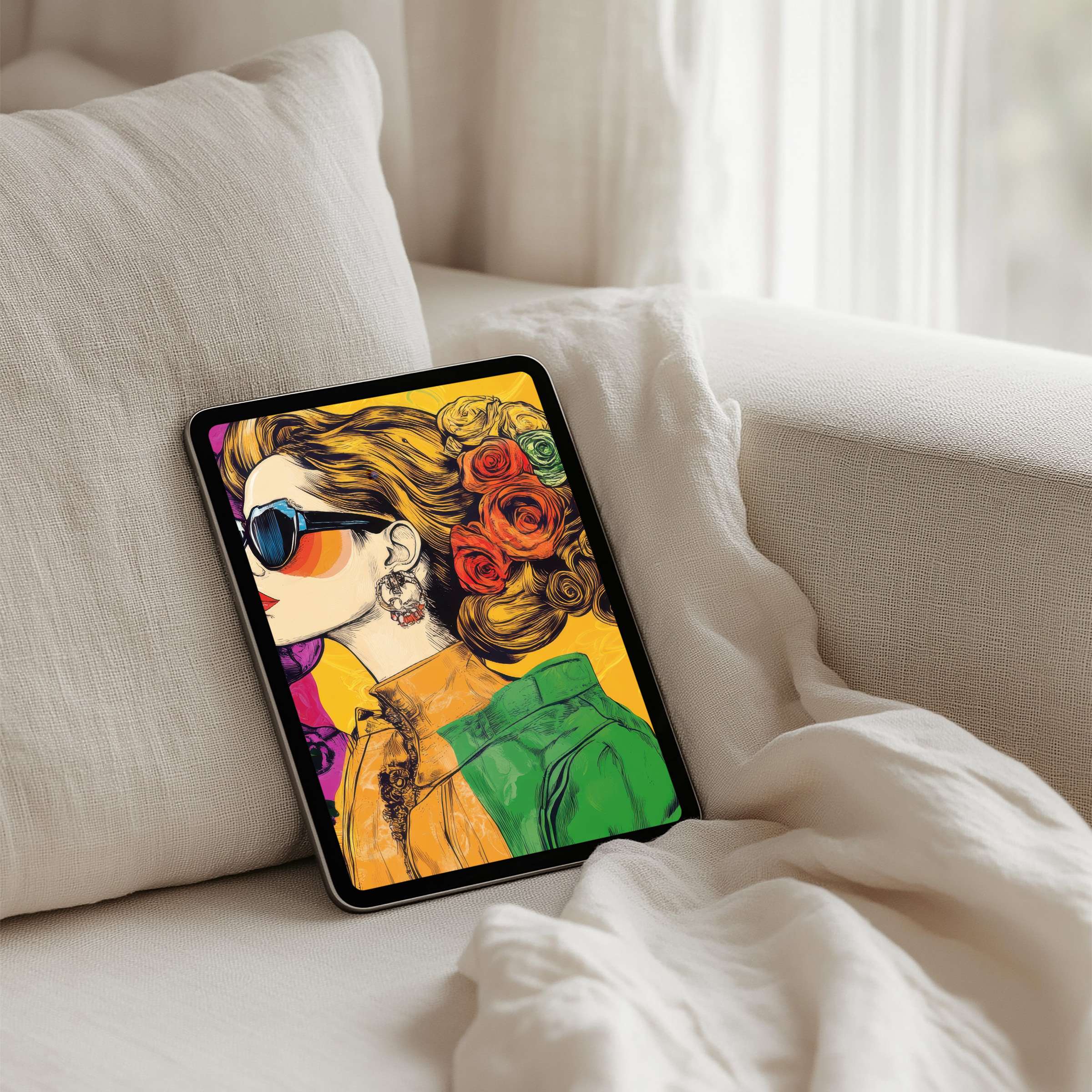 Elegant iPad background with vibrant art, inspiring calm and creativity, perfect for tablets; enjoy instant download today