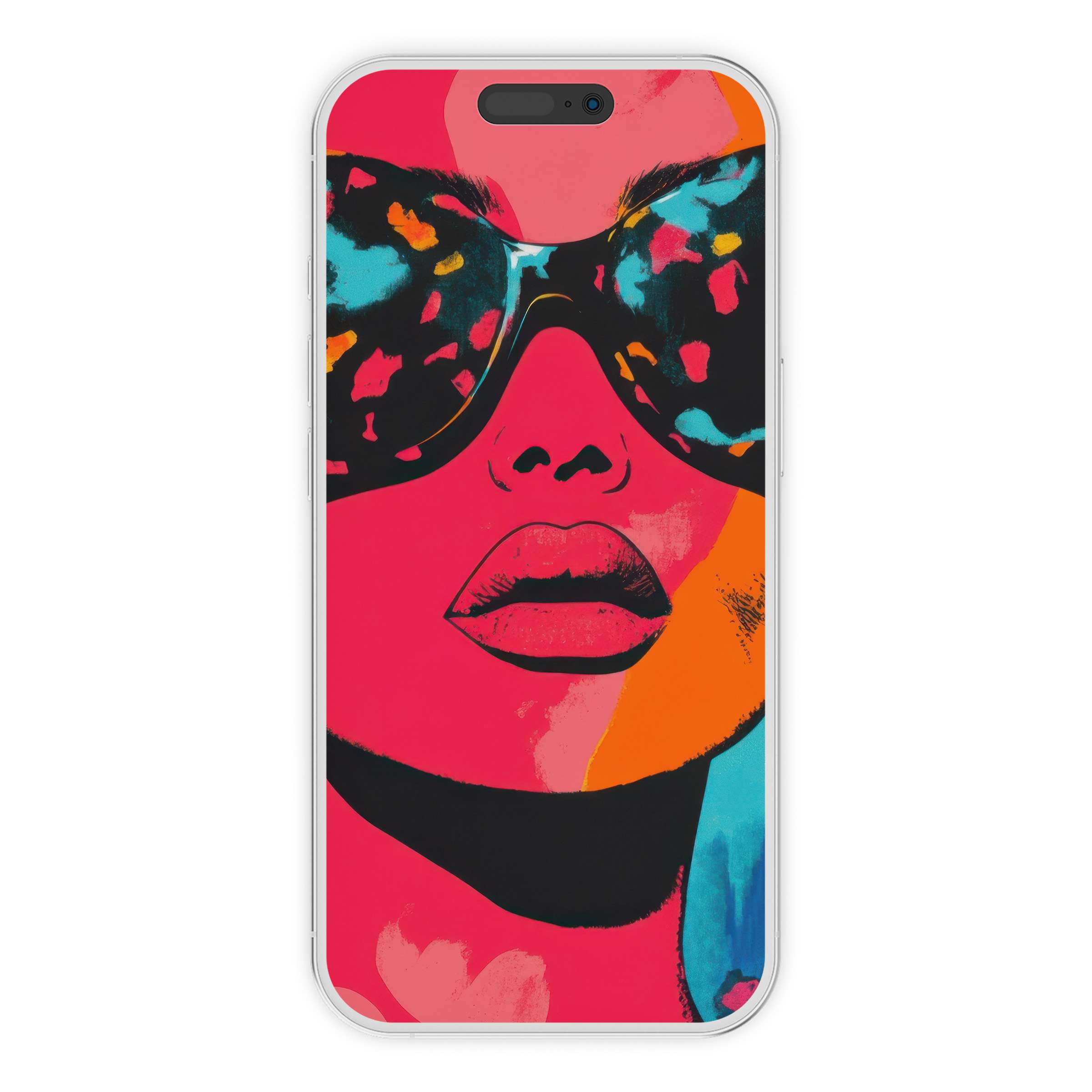 Vibrant pop art iPhone wallpaper with bold colors and abstract textures, perfect as a digital download for phone background elegance