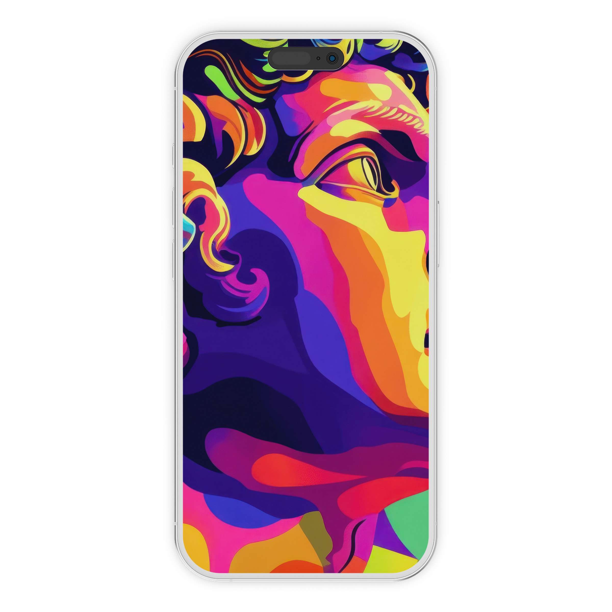Vibrant pop art iPhone wallpaper in bold colors, perfect phone background; digital download for serene, stylish design lovers