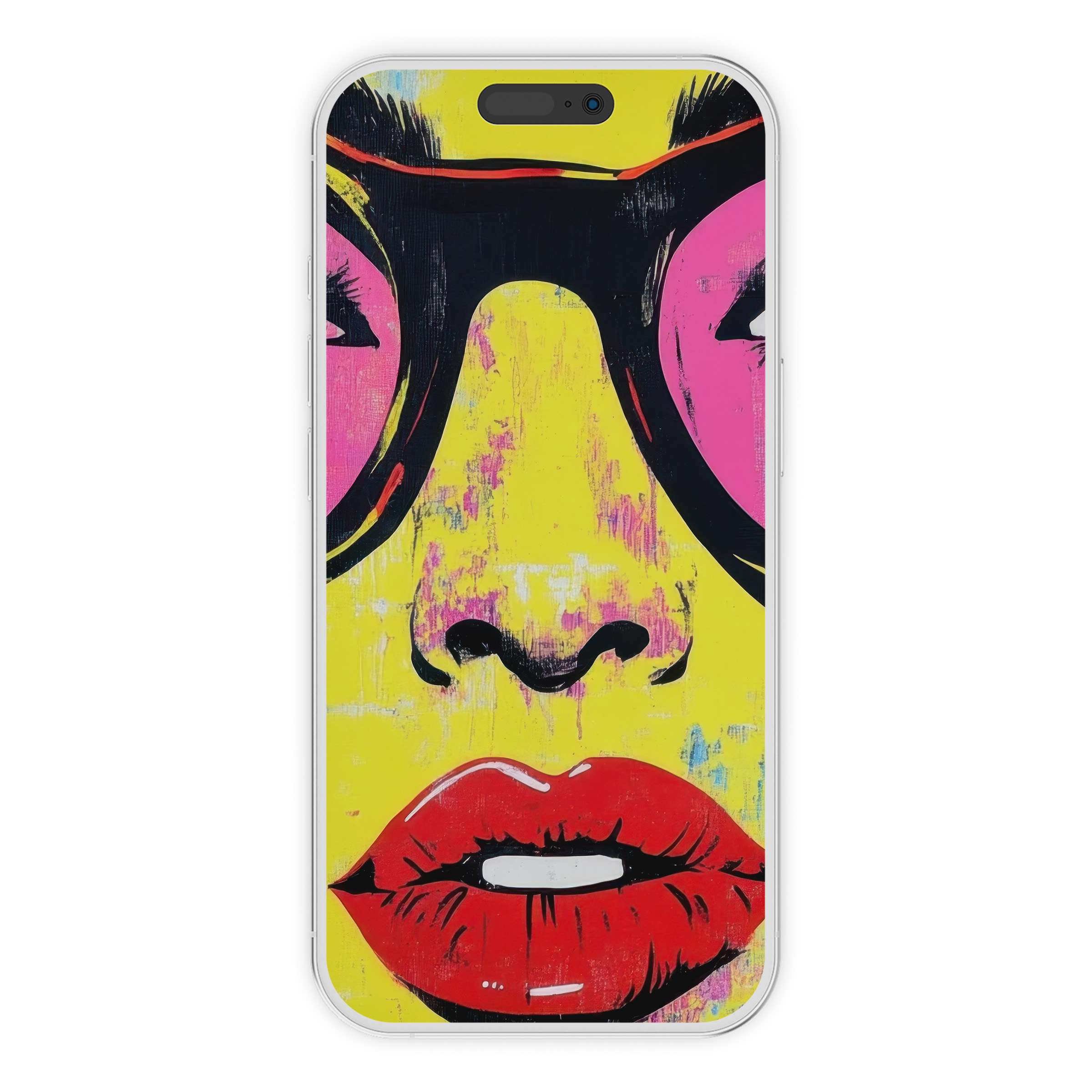 Vibrant pop art iPhone wallpaper with bold colors and textures blends elegance and style for phone background digital download