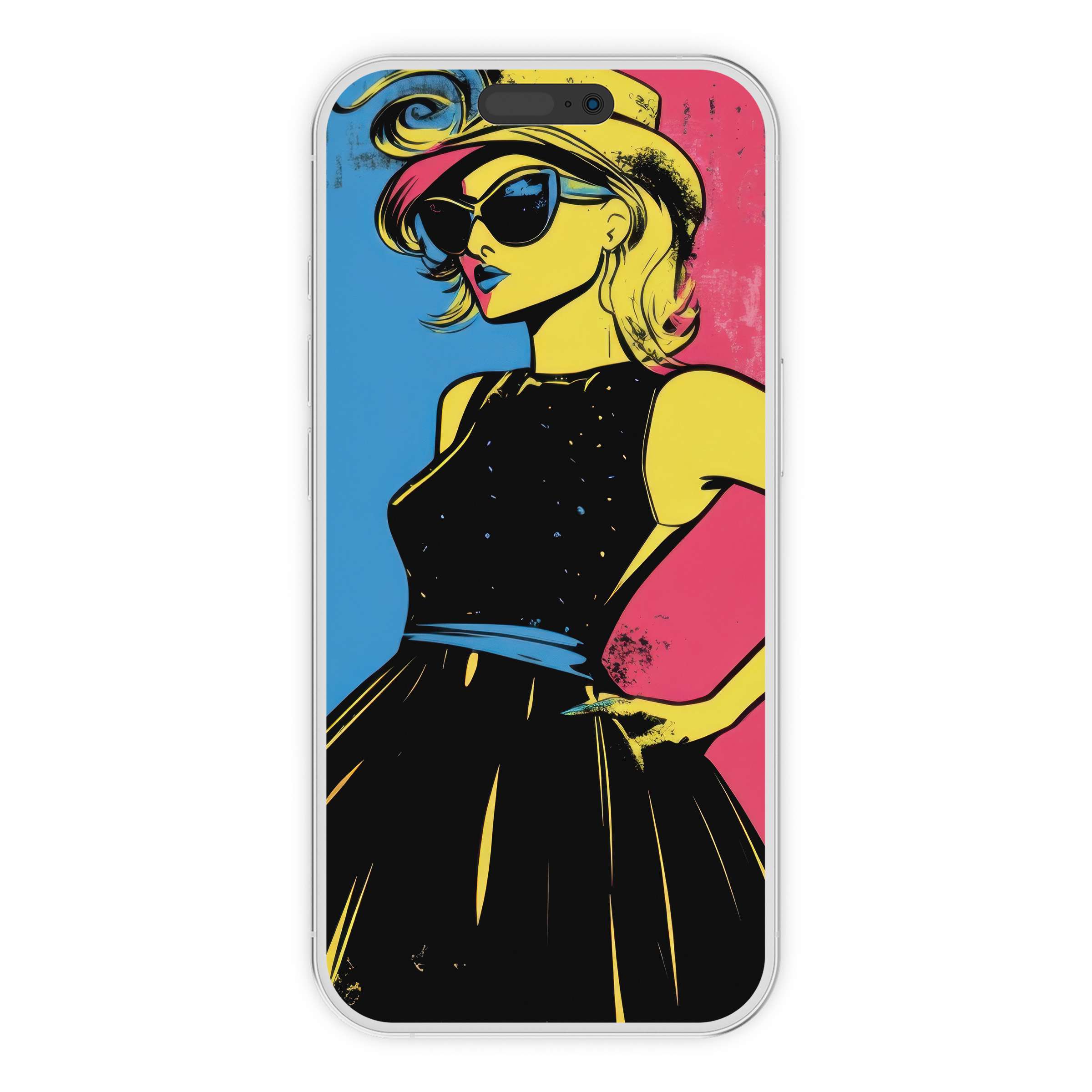 Vibrant pop art iPhone wallpaper in retro style with bold colors offers an inspiring digital download for phone background elegance