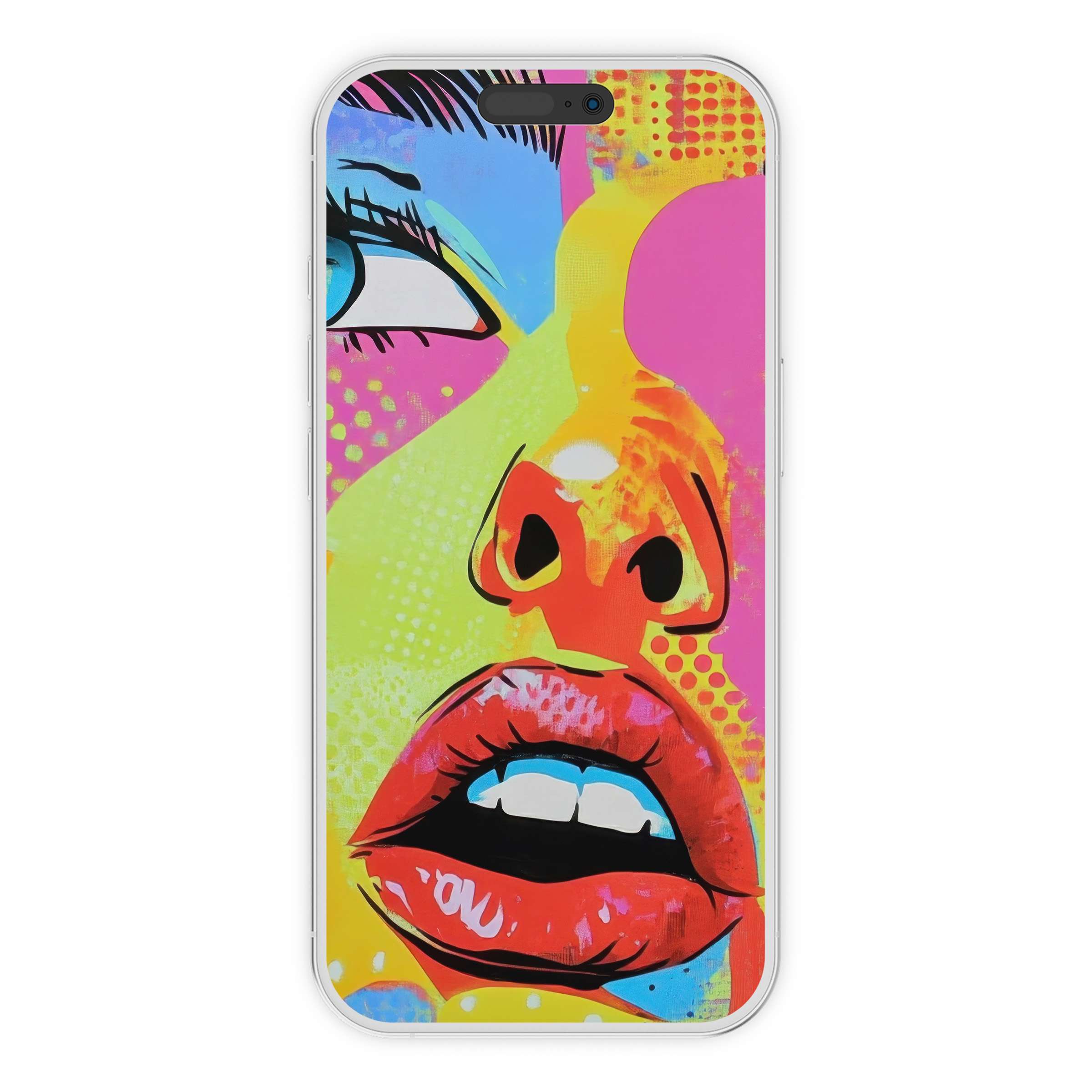 Vibrant pop art iPhone wallpaper featuring bold colors and abstract textures offers a stunning phone background and digital download