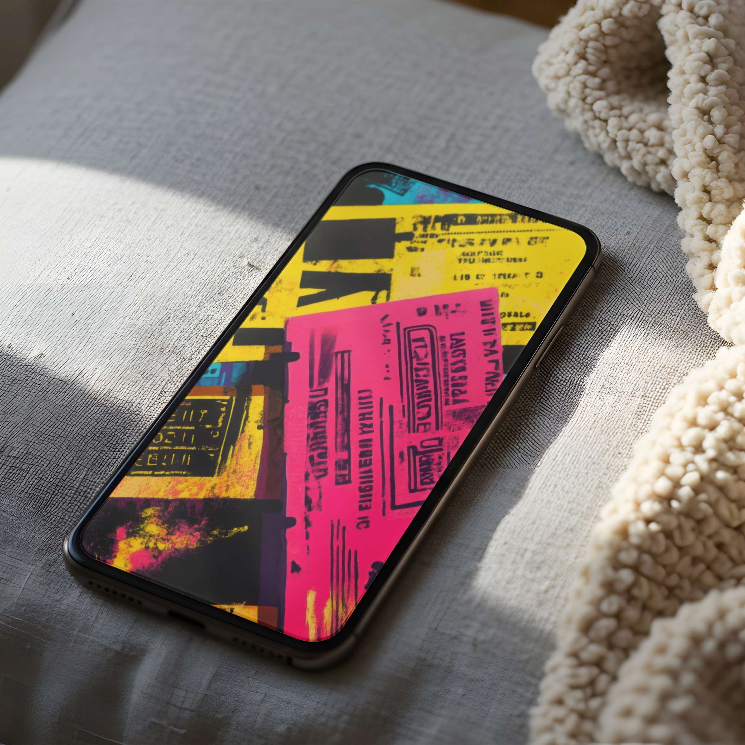 Vibrant abstract phone wallpaper in high resolution, perfect for enhancing iPhone or Android screens, add sophistication effortlessly