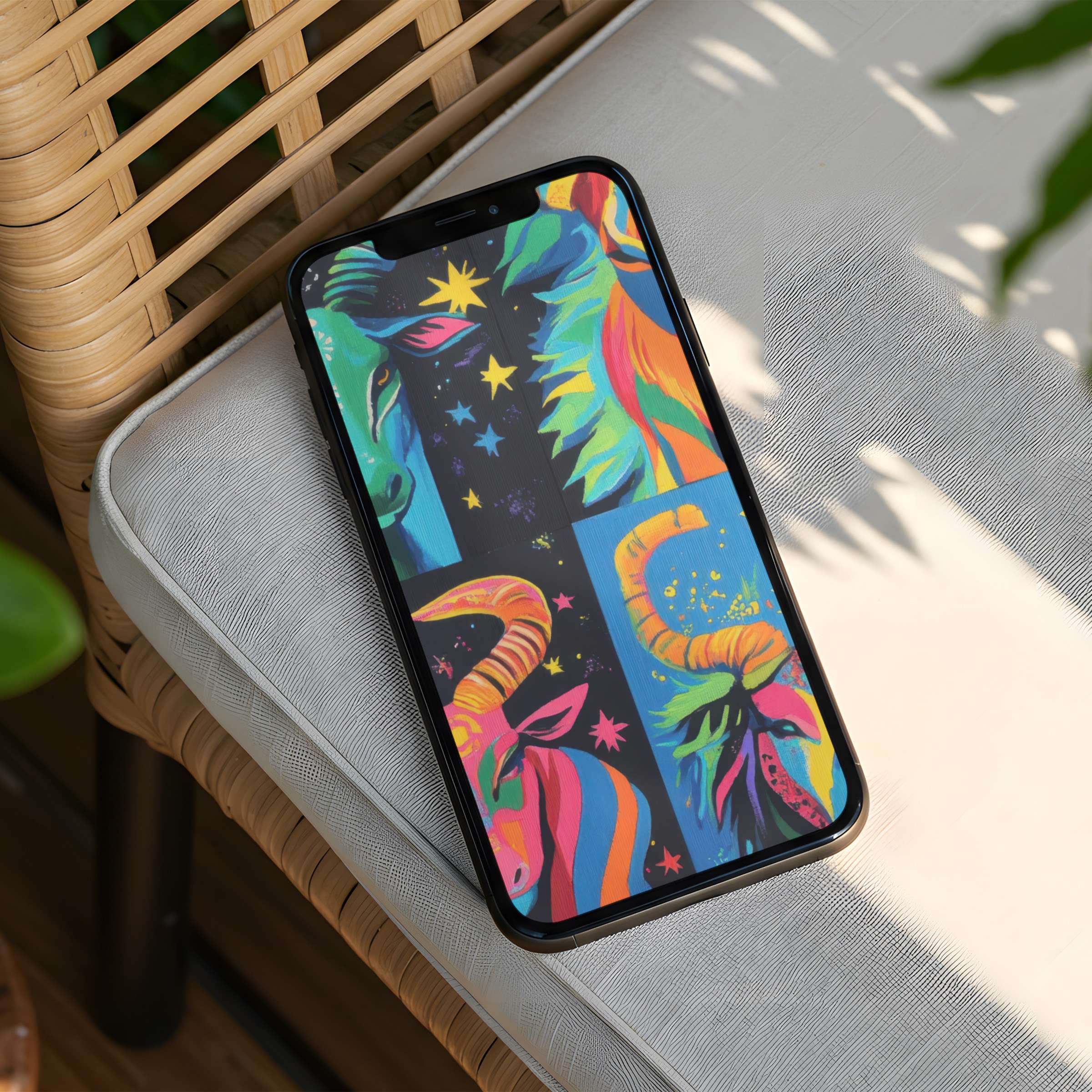 Vibrant abstract animal art iPhone background brings inspiration and calm to your phone perfect for instant download and mindful elegance