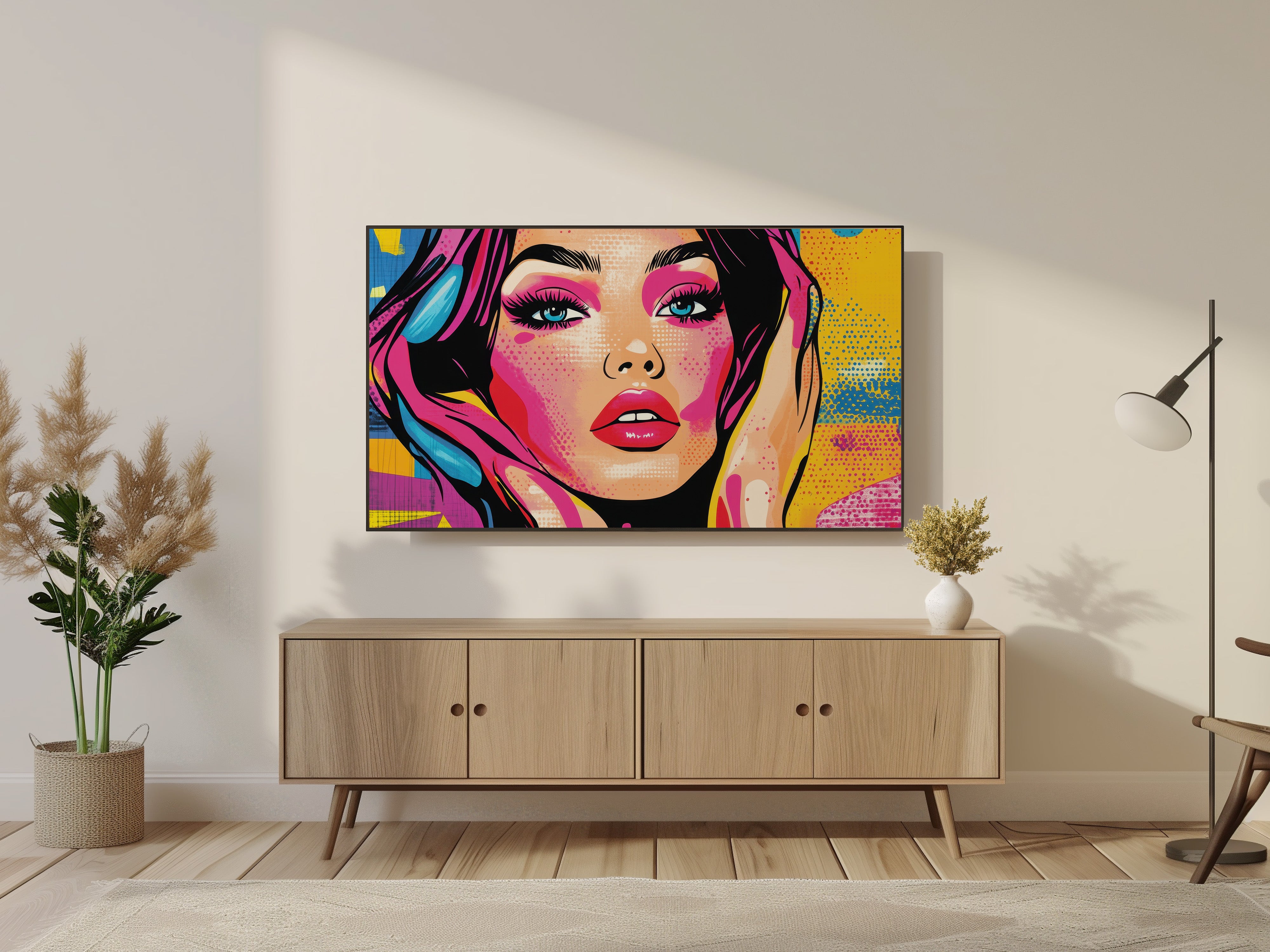 Pop Art Frame TV Art with Woman