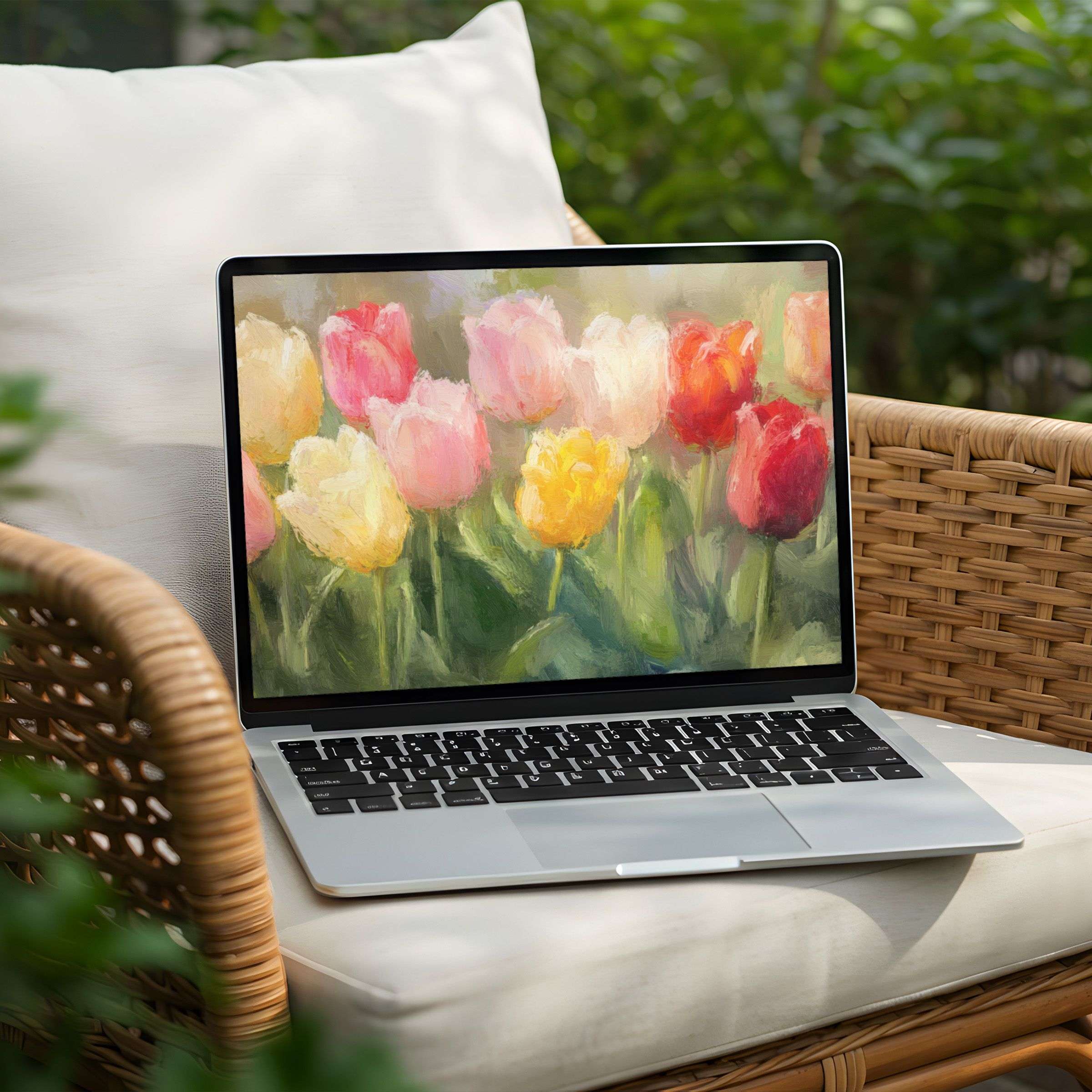 Vibrant floral desktop background for PC and Laptop instant download to inspire calm elegance amidst blooming beauty