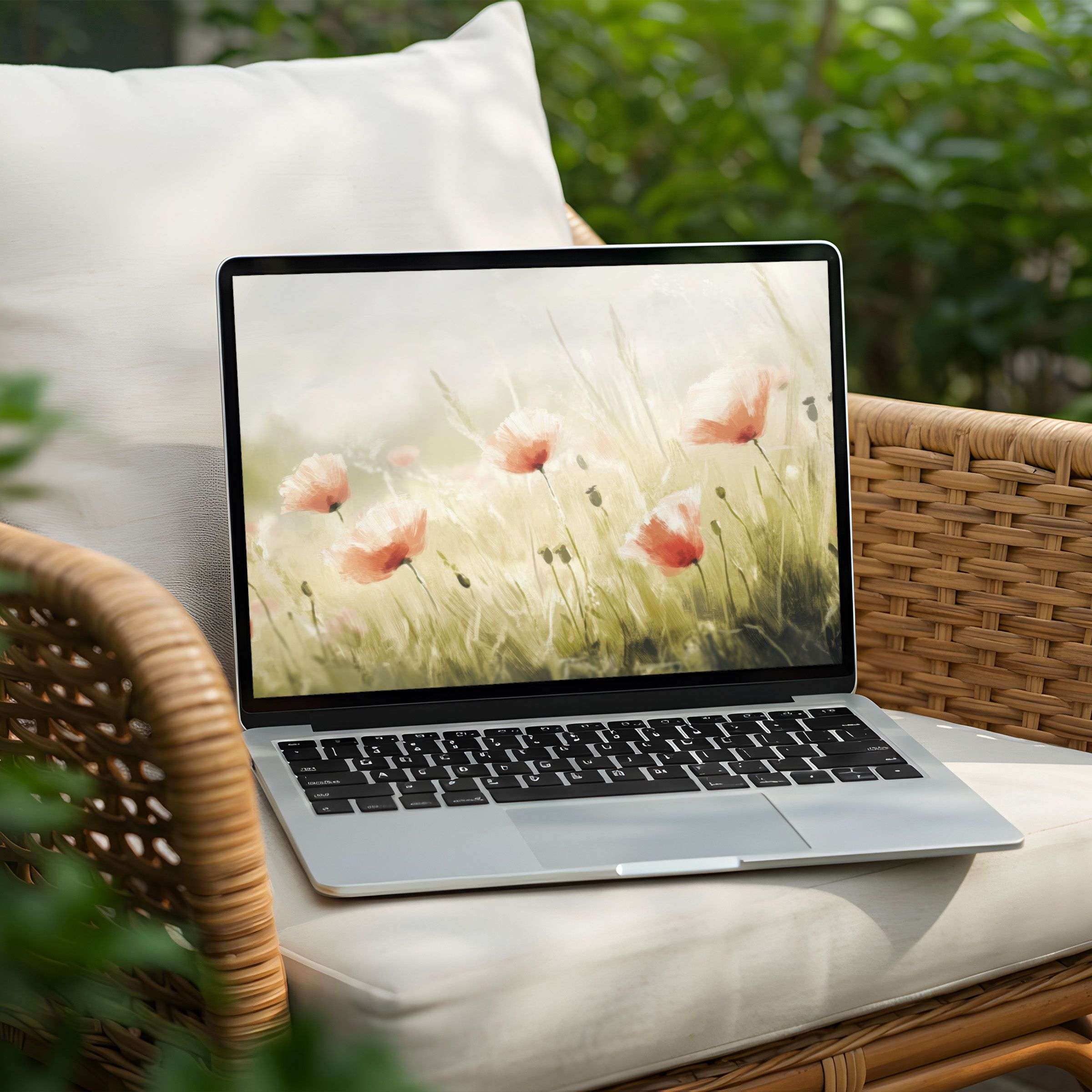 Download this elegant poppy field desktop background for PC and Laptop for instant download and serene inspiration