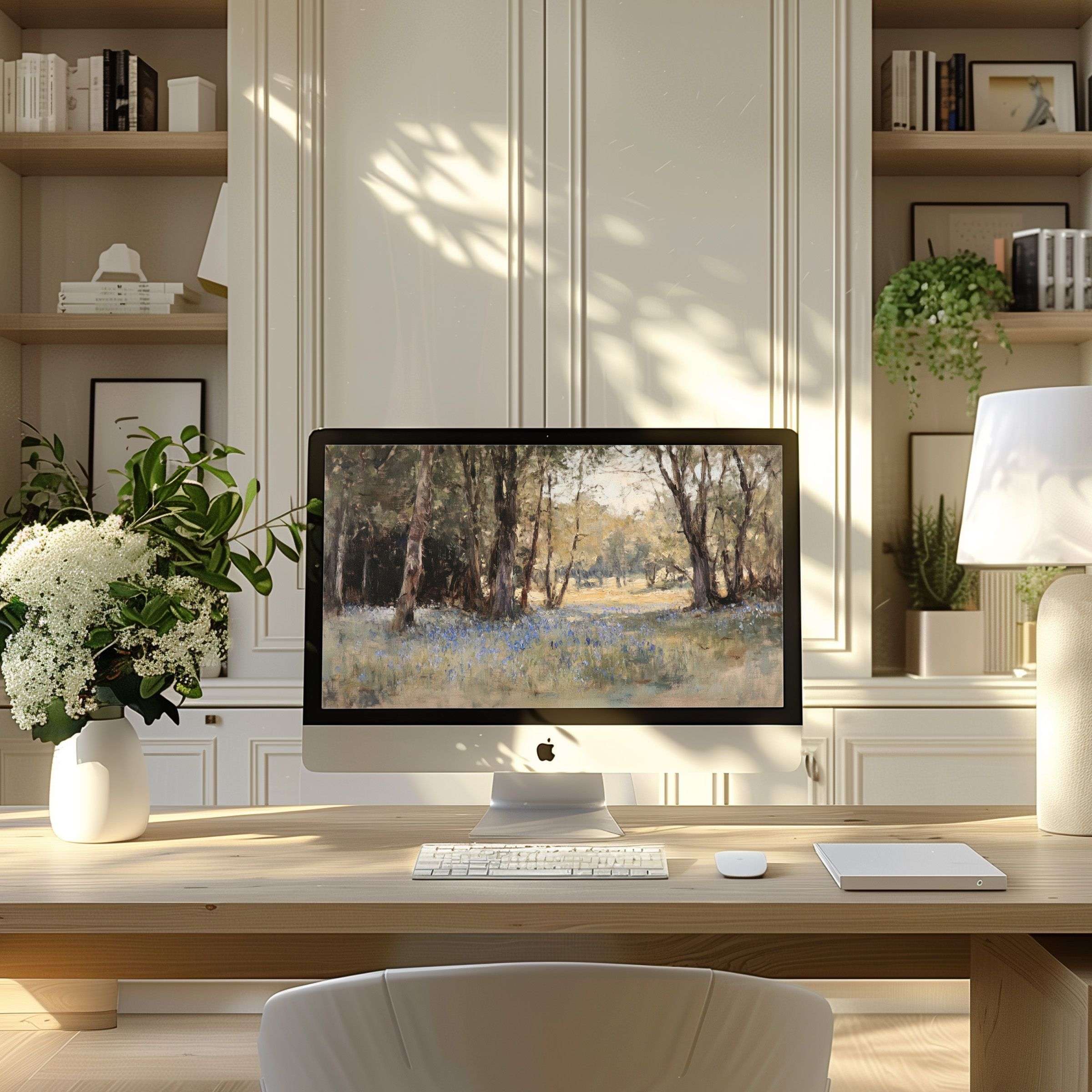 Inspire elegance with this serene landscape wallpaper for computer, perfect for PC, Laptop, and ultrawide digital download