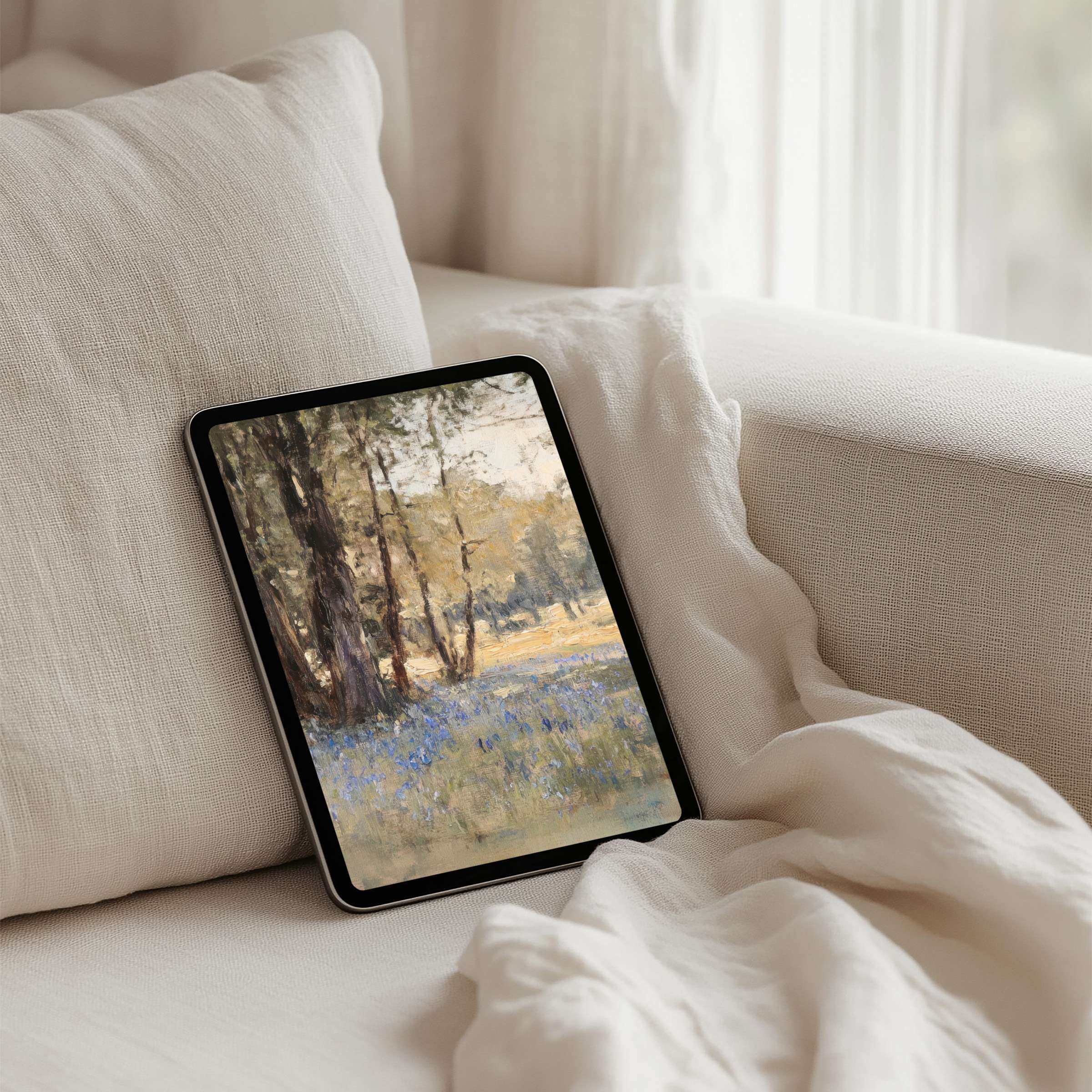 Elegant iPad background art captures serene nature with soft pastel tones for instant download on any tablet inspiring calm