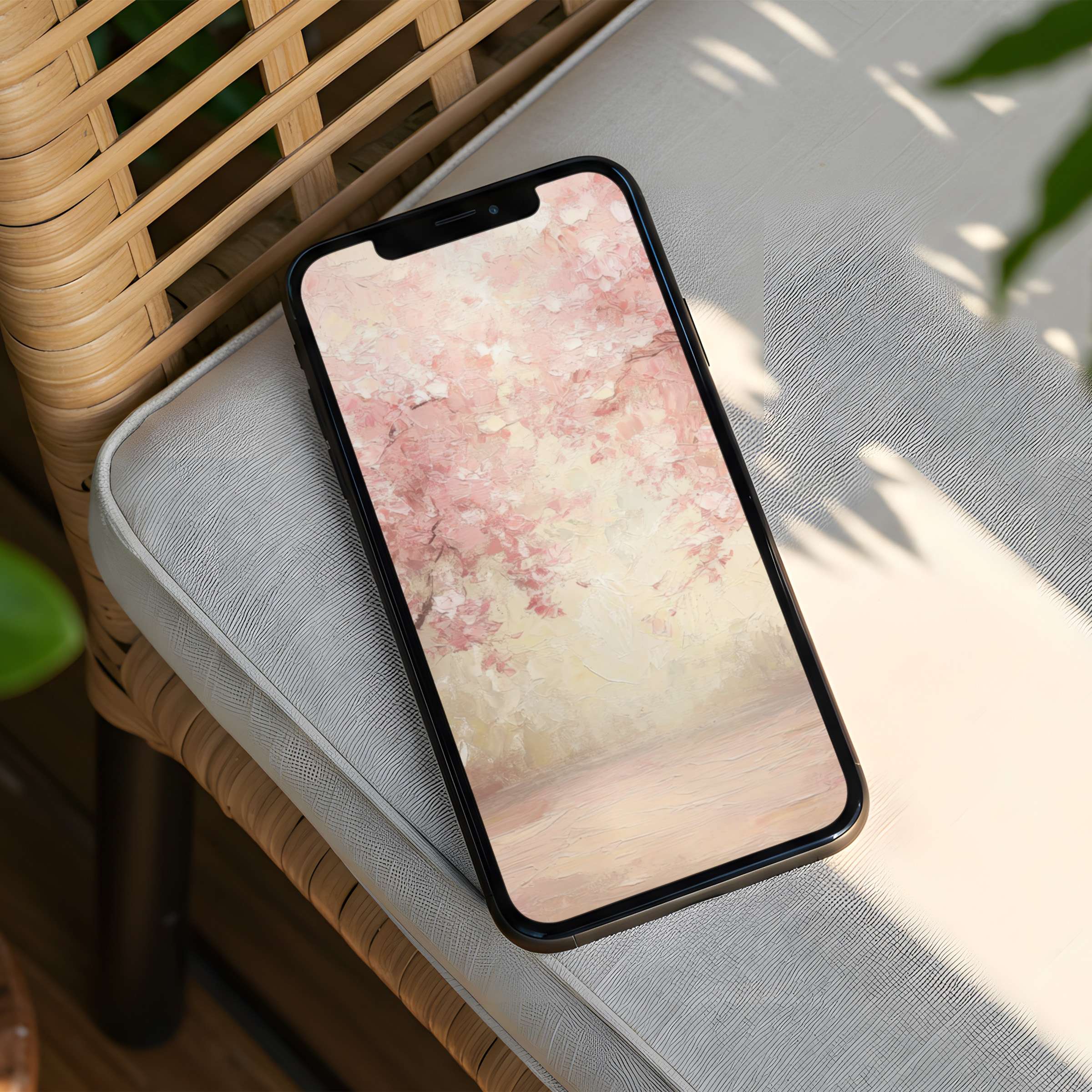 Elegant pastel blossoms iPhone background offers soothing calm and instant download for phone elegance and mindfulness