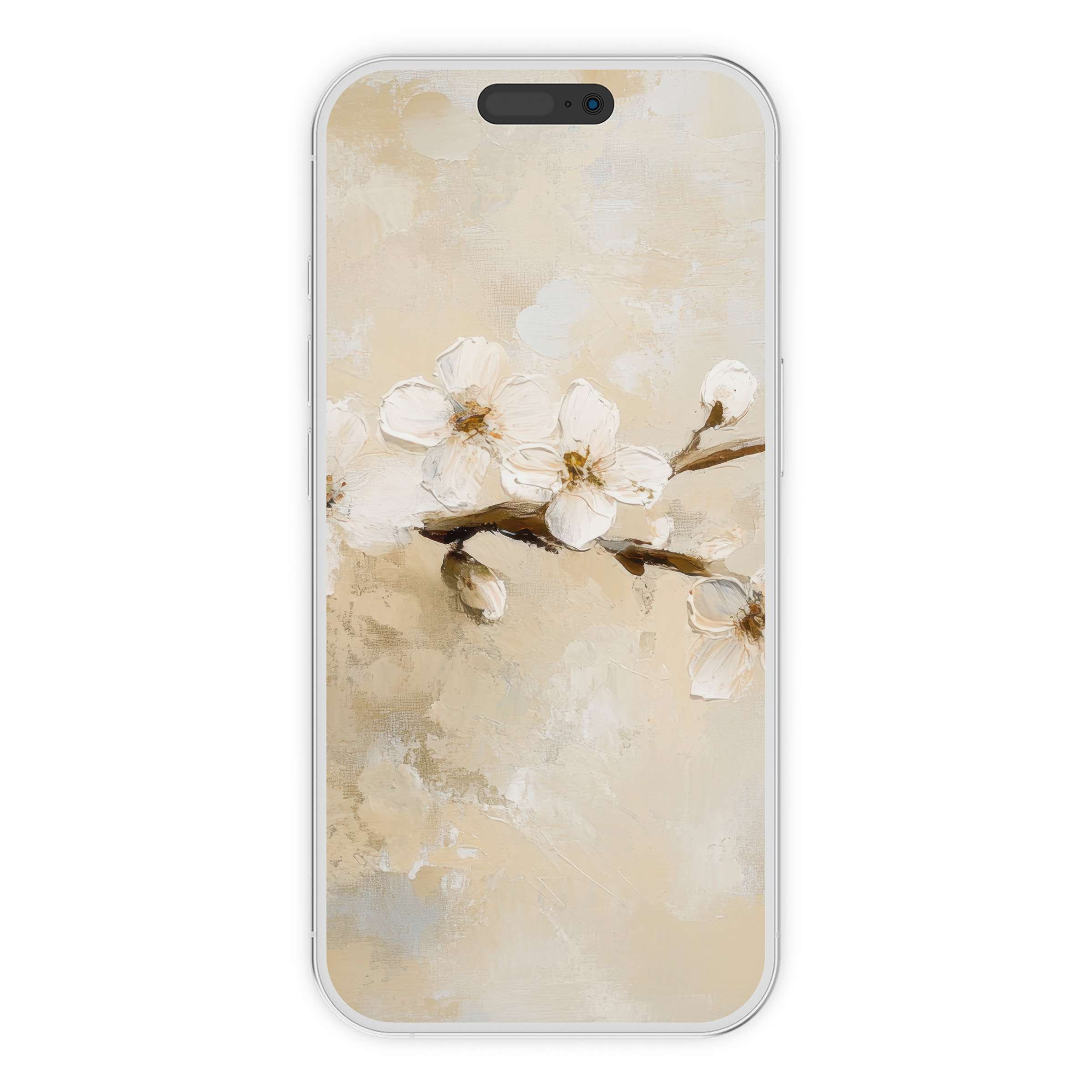 Elegant spring iPhone wallpaper with soft floral design phone background for digital download soothing both iPhone and Android users