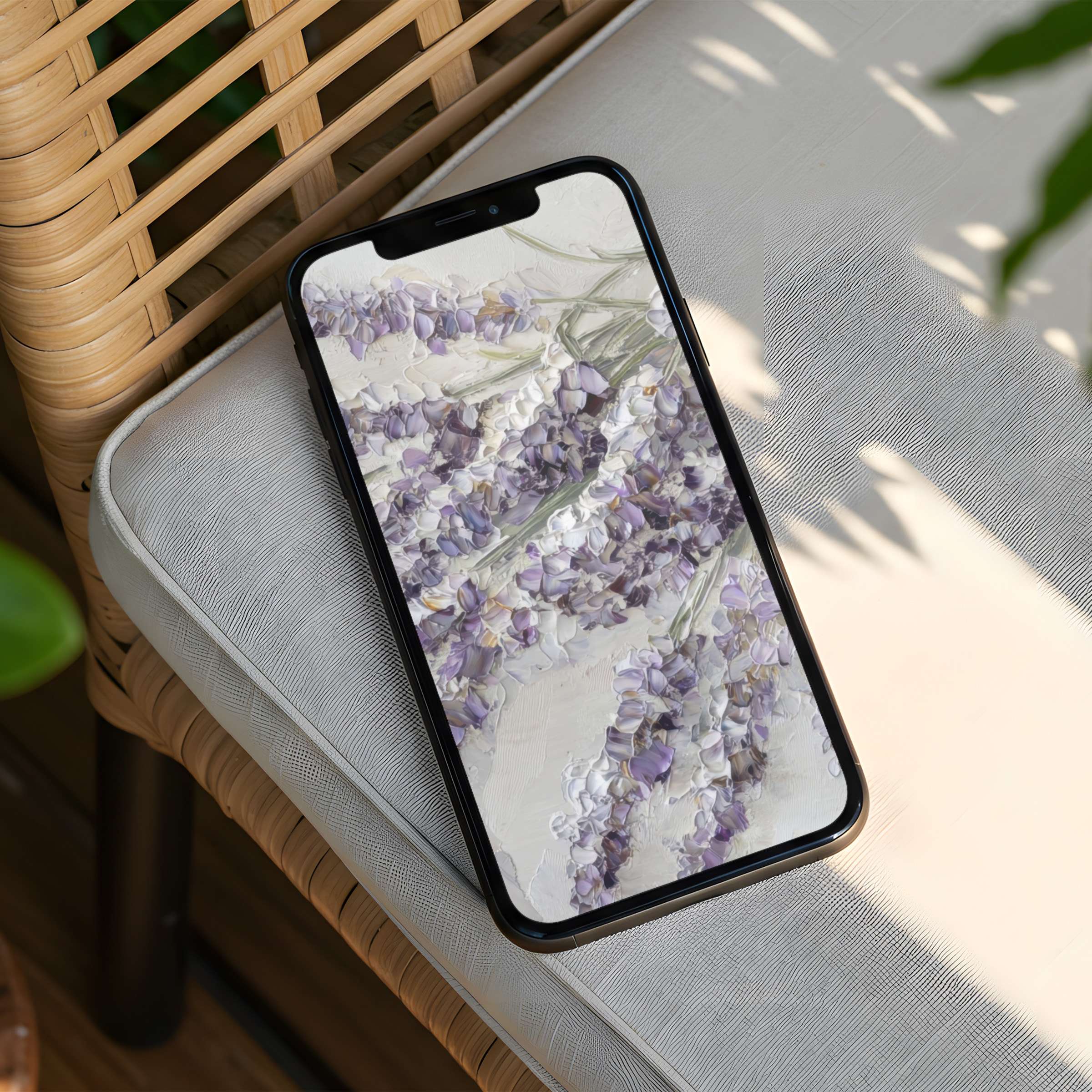Elegant lavender floral iPhone background for instant download brings calm inspiration to your phone elevating mindful aesthetics